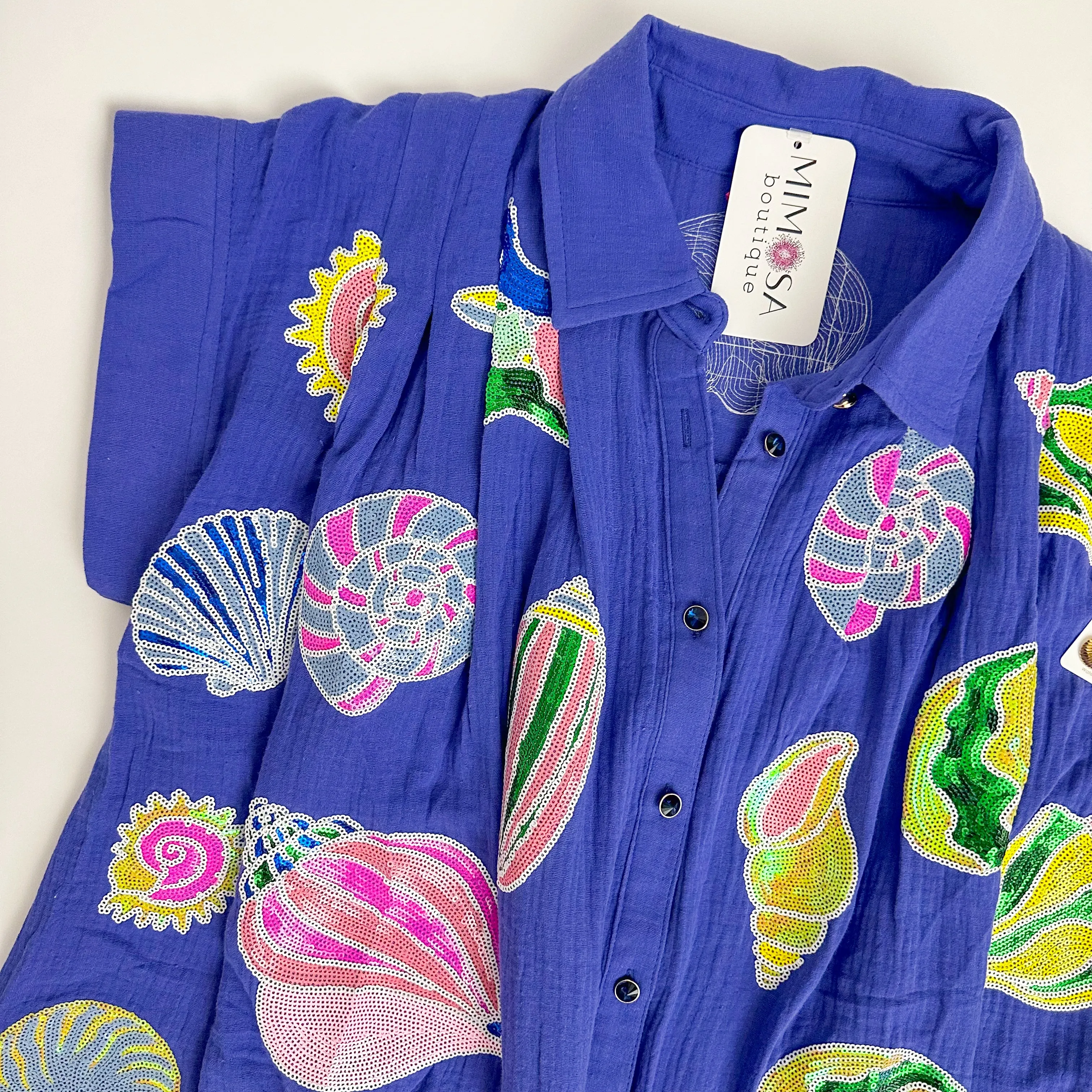 Gauze Colorblock Sequin Shell Dress sold by Mimosa product image thumbnail 2