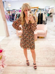 Mollye Floral Vneck Mini Dress sold by Mimosa