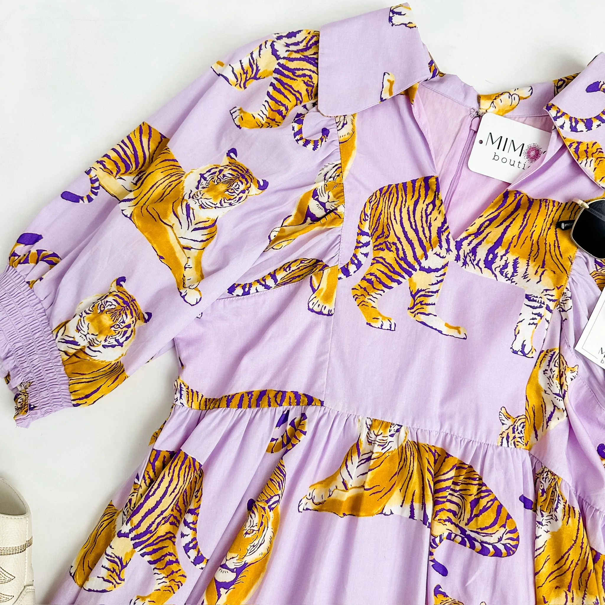 The LSU Tigers Poplin Dress sold by Mimosa product image thumbnail 2