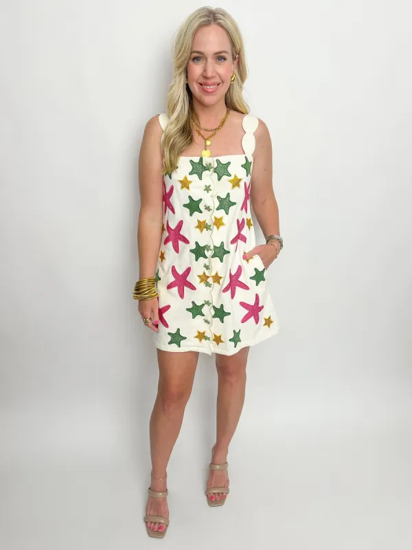 Scallop Sleeve Starfish Tank Dress sold by Mimosa