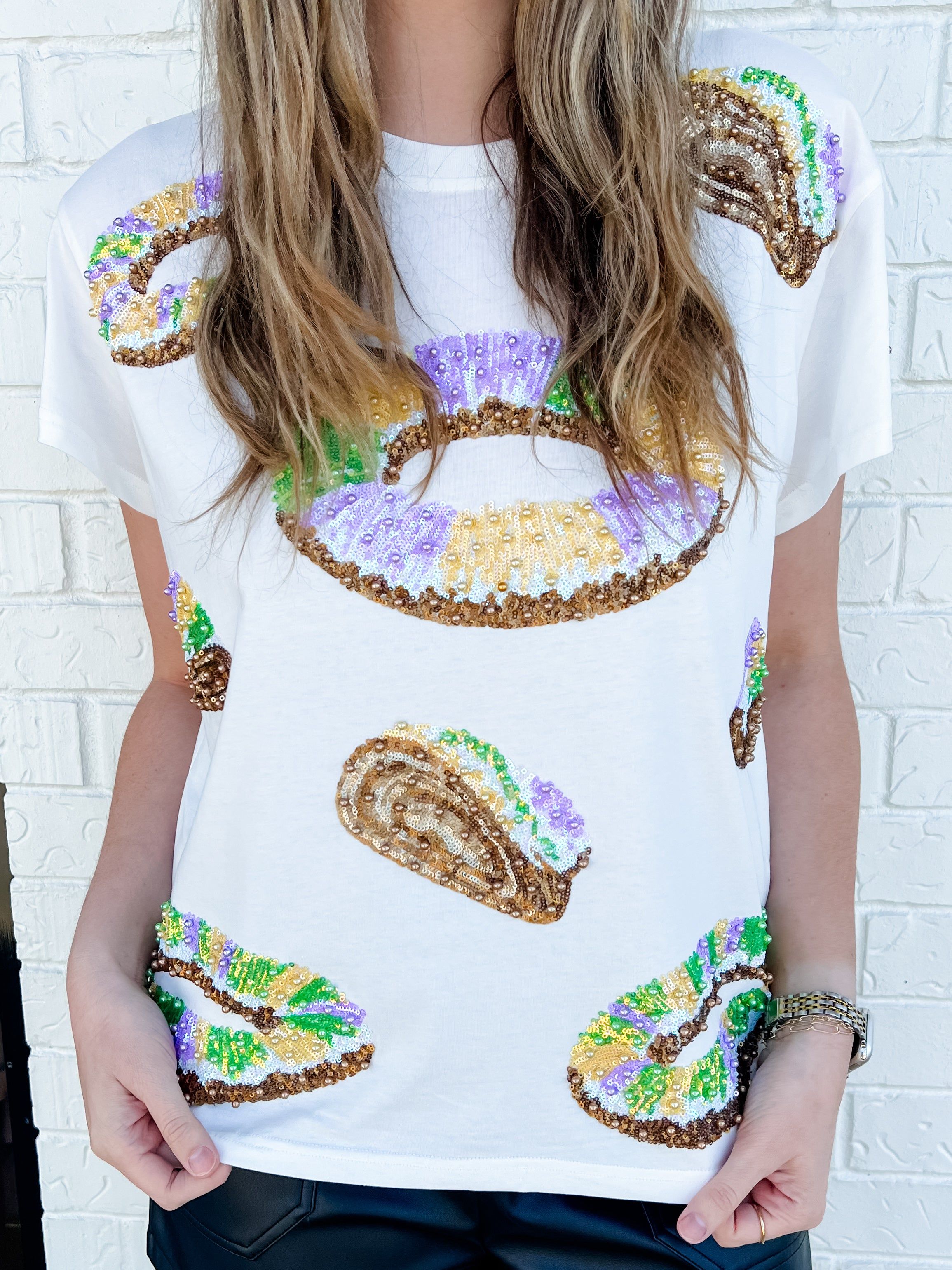 King Cake All Over Sequin Tee sold by Mimosa product image thumbnail 3