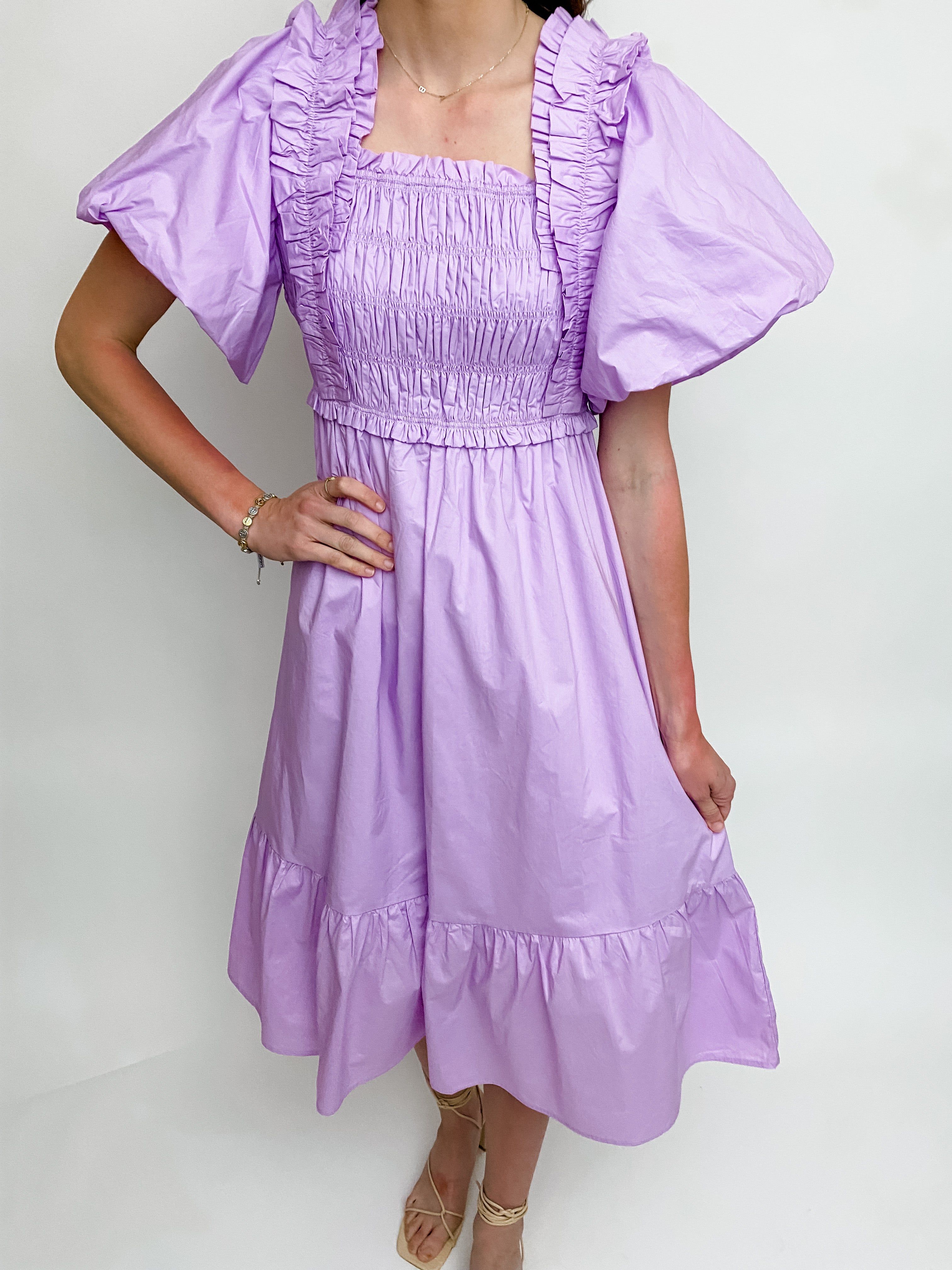 Tricia Puff Sleeve Midi Dress sold by Mimosa product image thumbnail 2