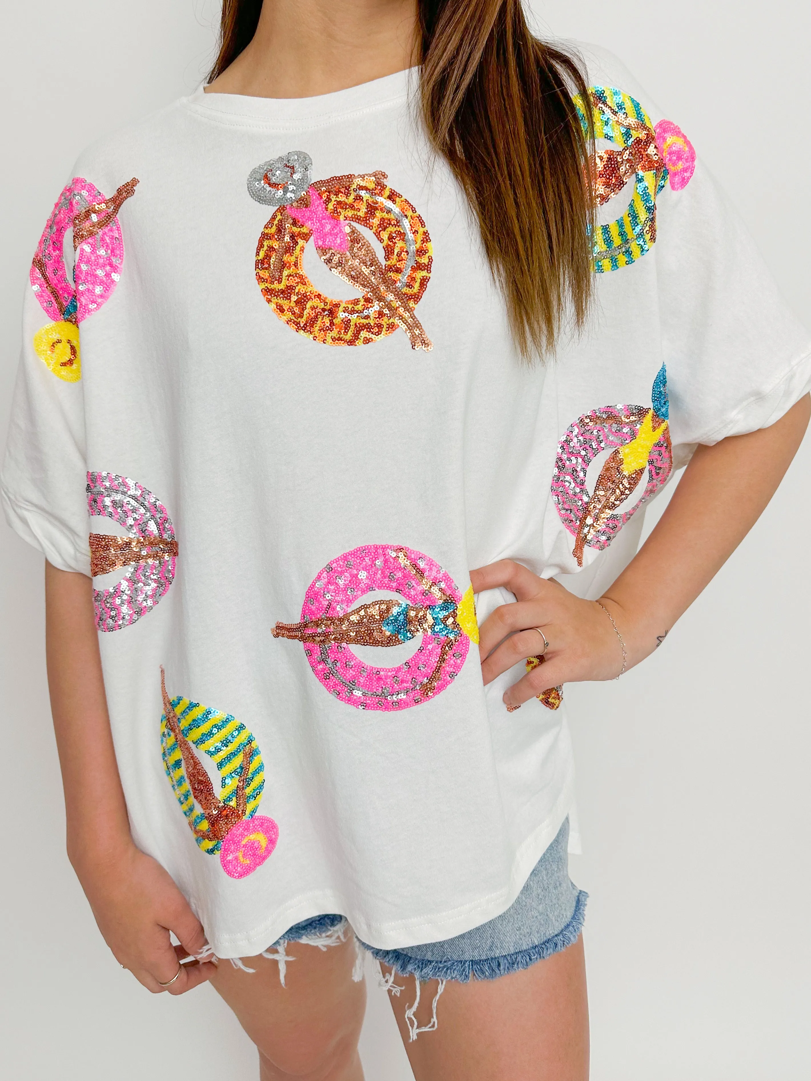 Oversized Sequin Pool Float Graphic Tee sold by Mimosa product image thumbnail 2