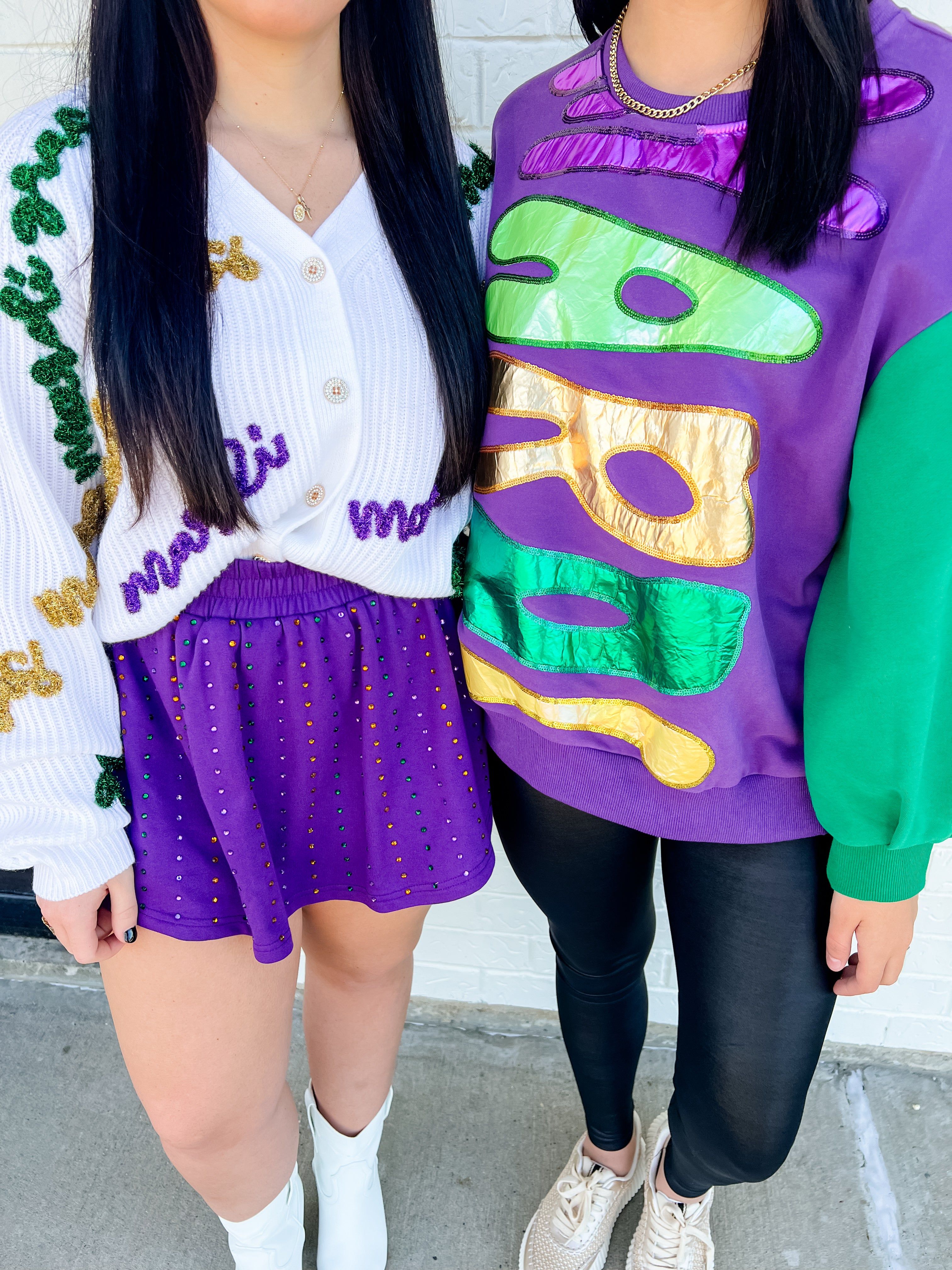 Colorblock Mardi Gras Foil Sweatshirt sold by Mimosa product image thumbnail 3