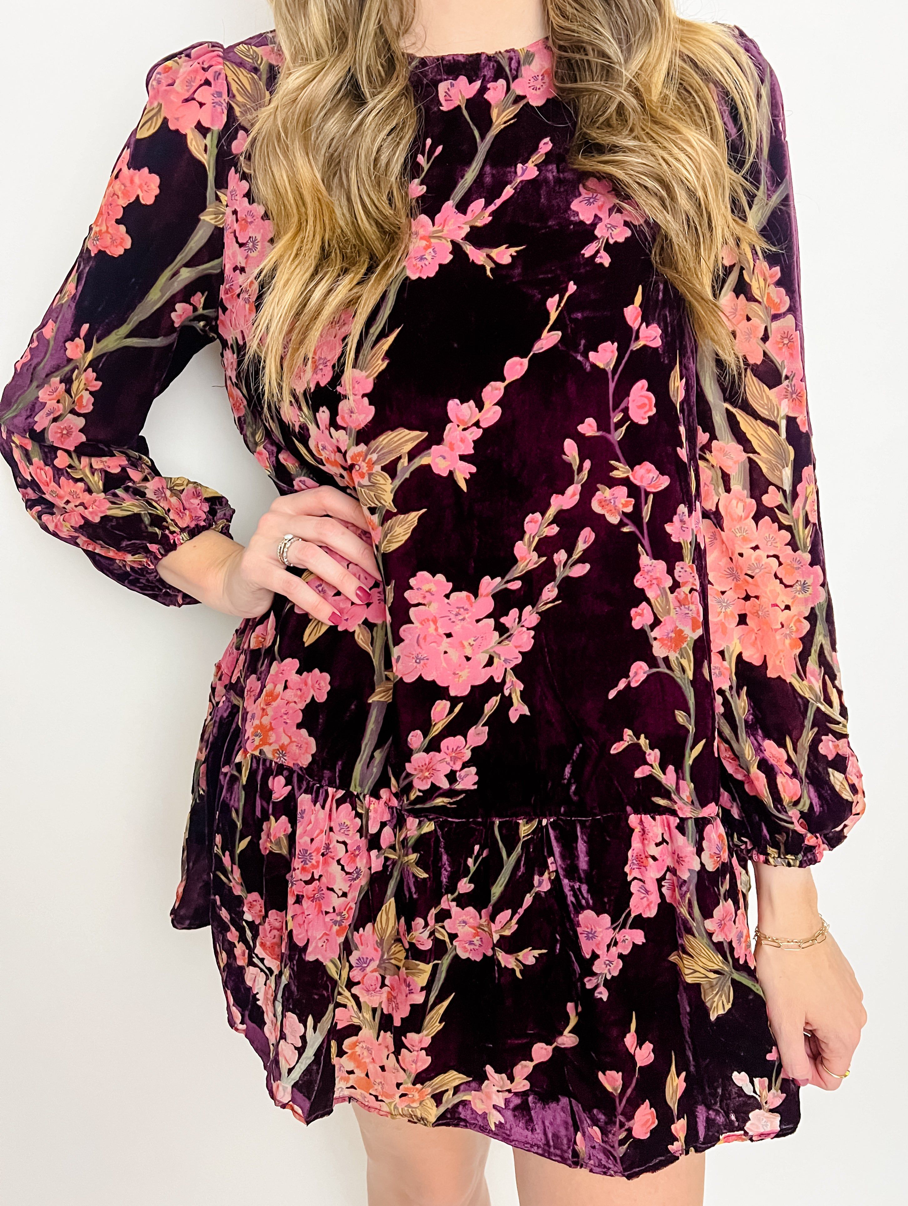 Vana Velvet Floral Mini Dress sold by Mimosa product image thumbnail 2