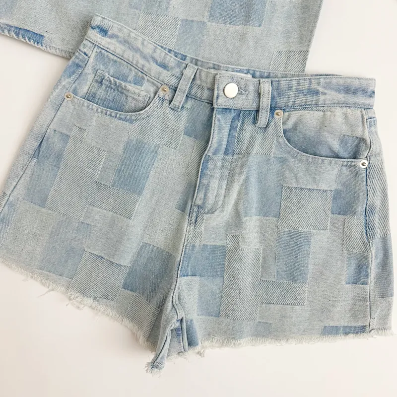 Aloha Denim Shorts made by Sadie & Sage
