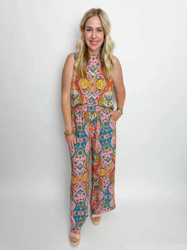 Trippy Paisley Linen Wide Leg Pant sold by Mimosa