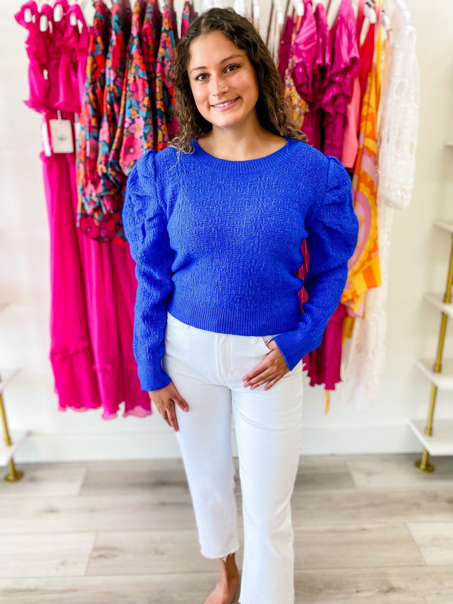 Marie Textured Puff Sleeve Sweater sold by Mimosa product image thumbnail 4