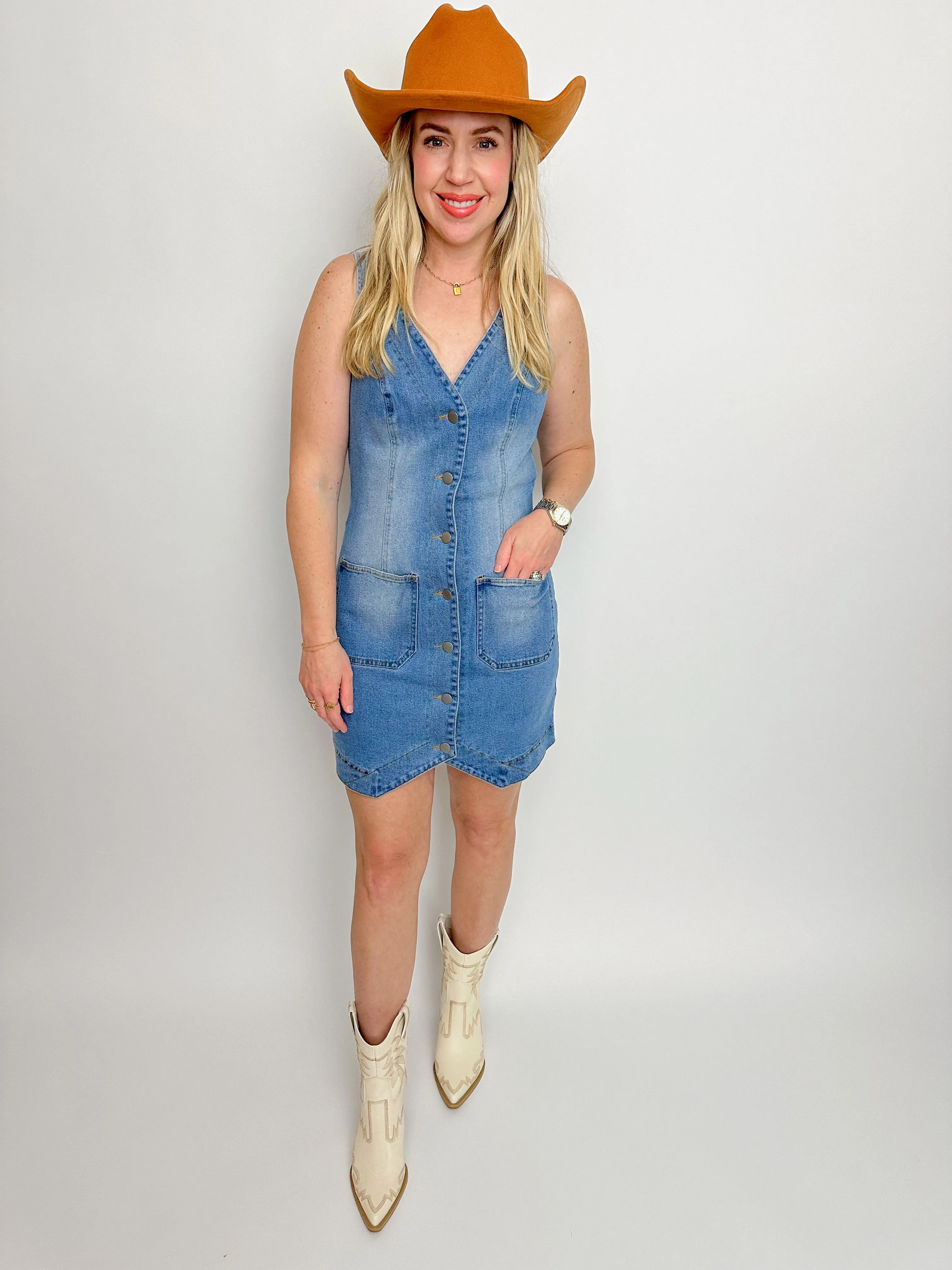Denim Vest Mini Dress sold by Mimosa