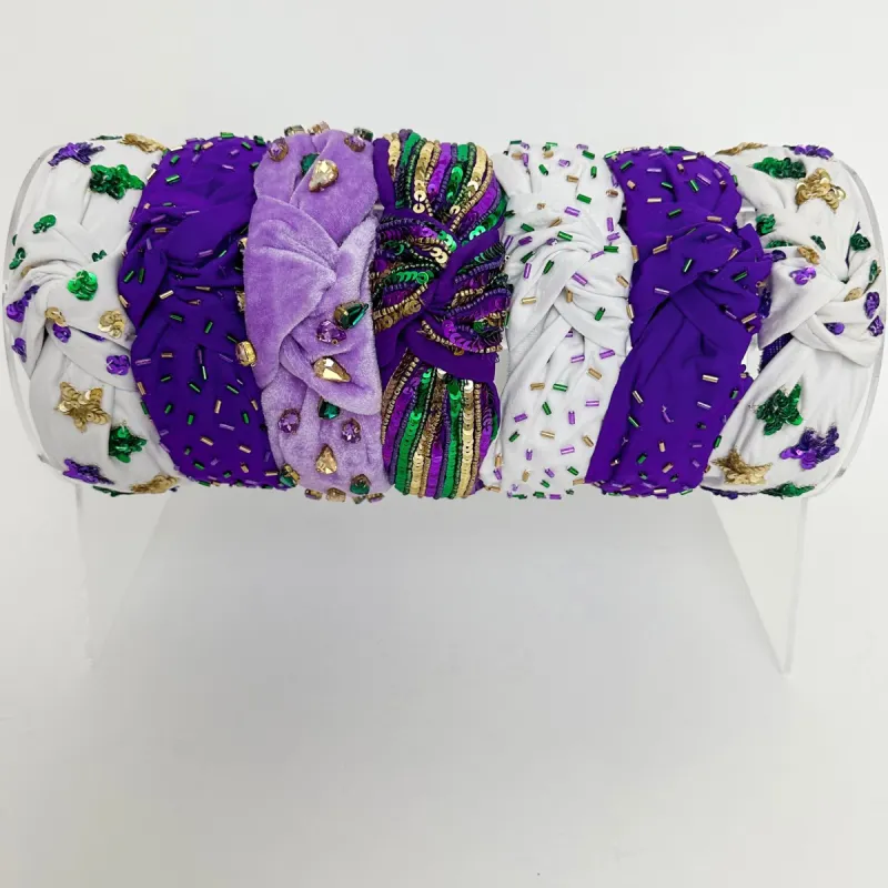 Mardi Gras Sequin Stripe Headband sold by Mimosa