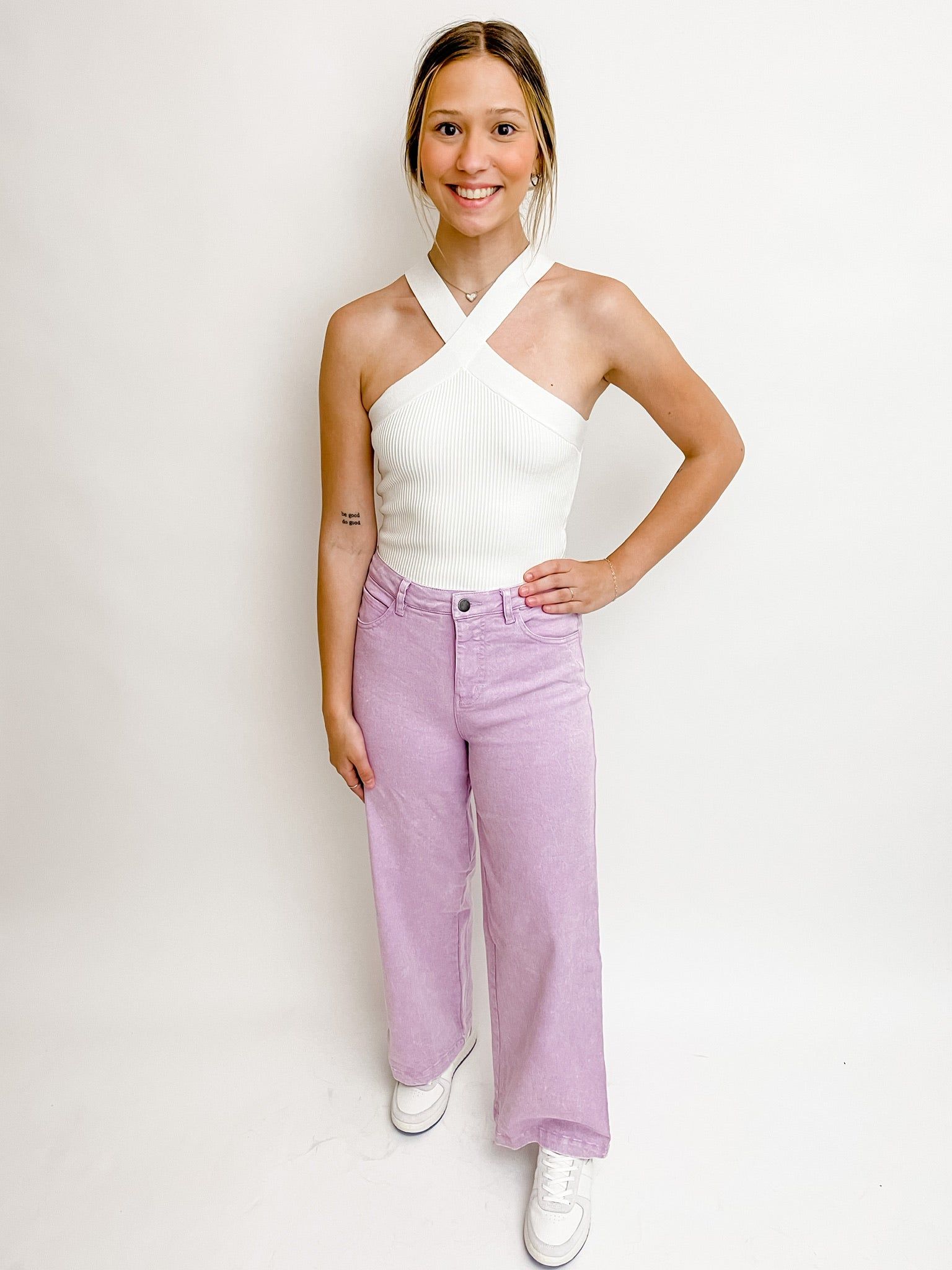 Good Vibes Crop Wide Leg Jean sold by Mimosa product image thumbnail 3