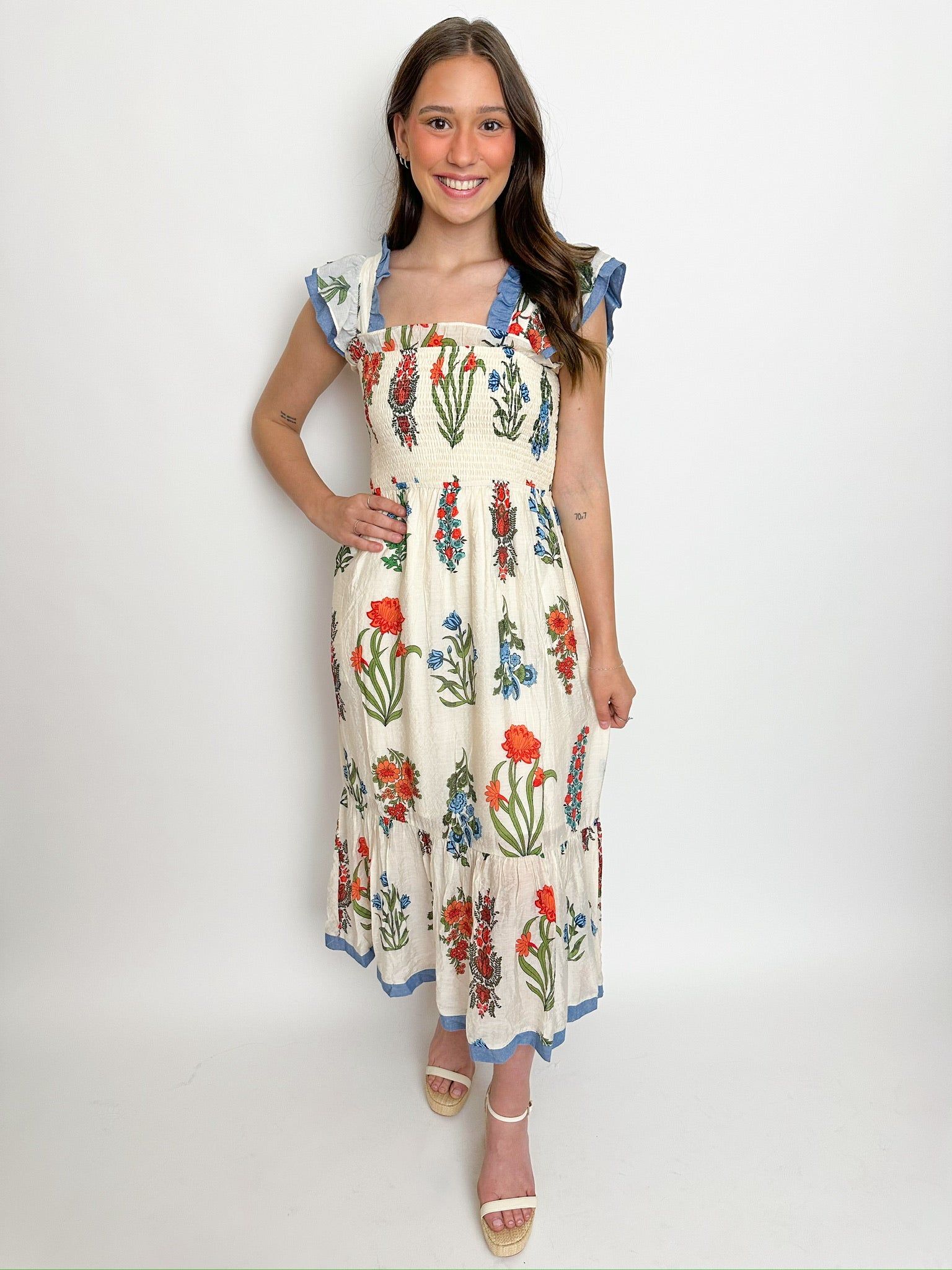 Celia Floral Midi Dress sold by Mimosa