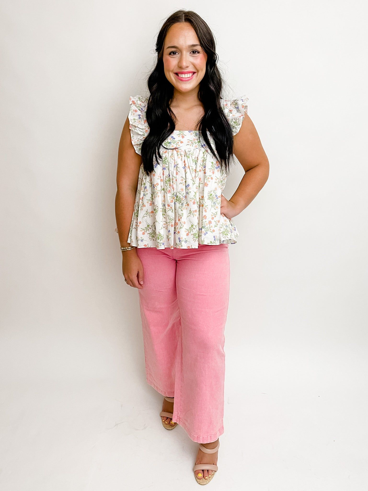 Good Vibes Crop Wide Leg Jean sold by Mimosa product image thumbnail 4