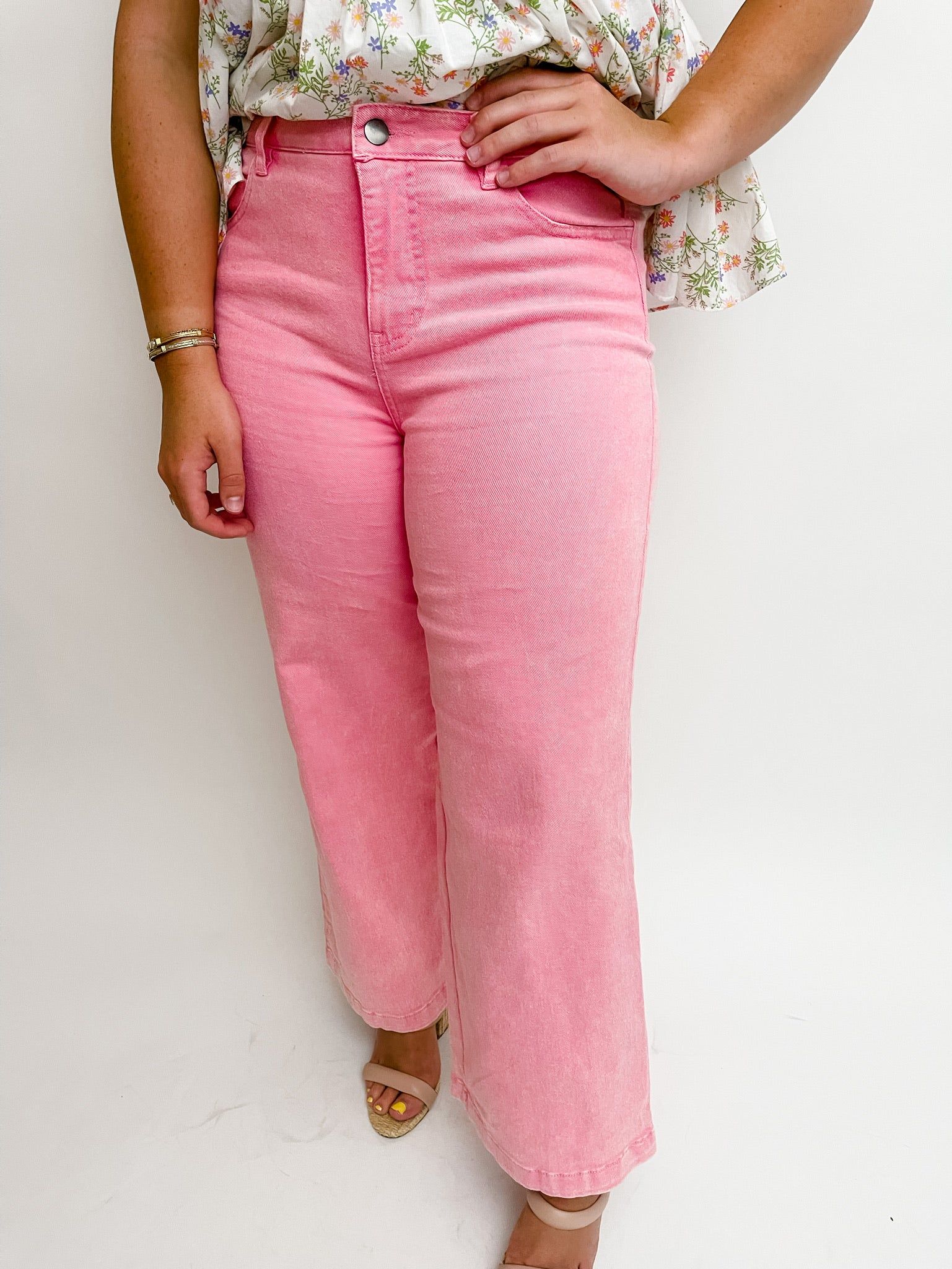Good Vibes Crop Wide Leg Jean sold by Mimosa product image thumbnail 5