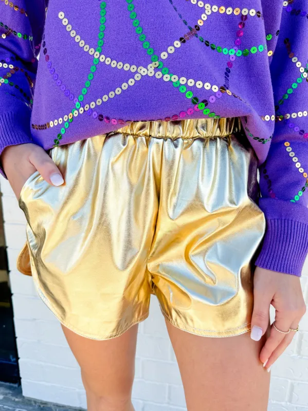 So Golden Metallic Short sold by Mimosa