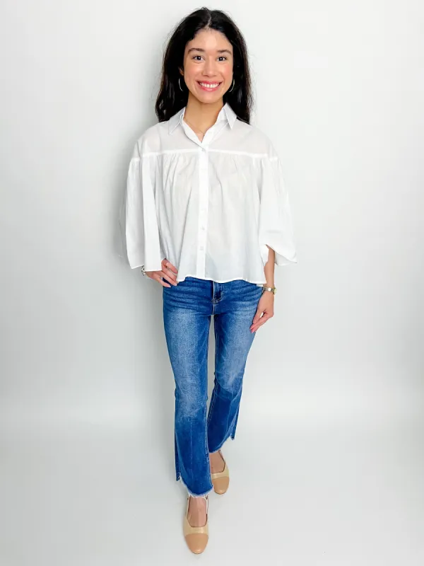 Swing Pleat Button Up Shirt sold by Mimosa