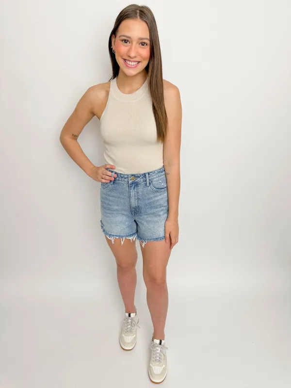 Ribbed High Neck Tank sold by Mimosa