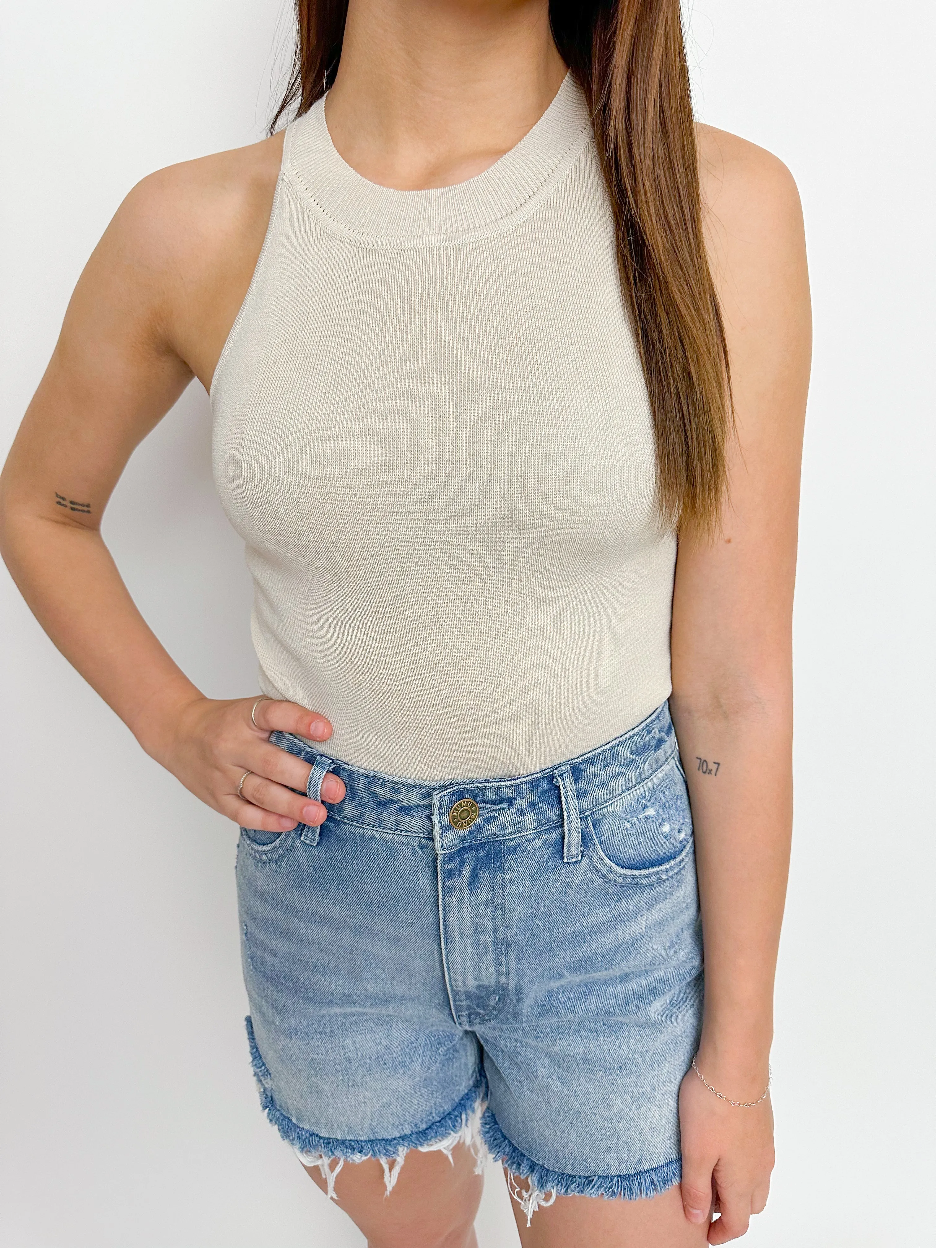 Ribbed High Neck Tank sold by Mimosa product image thumbnail 3