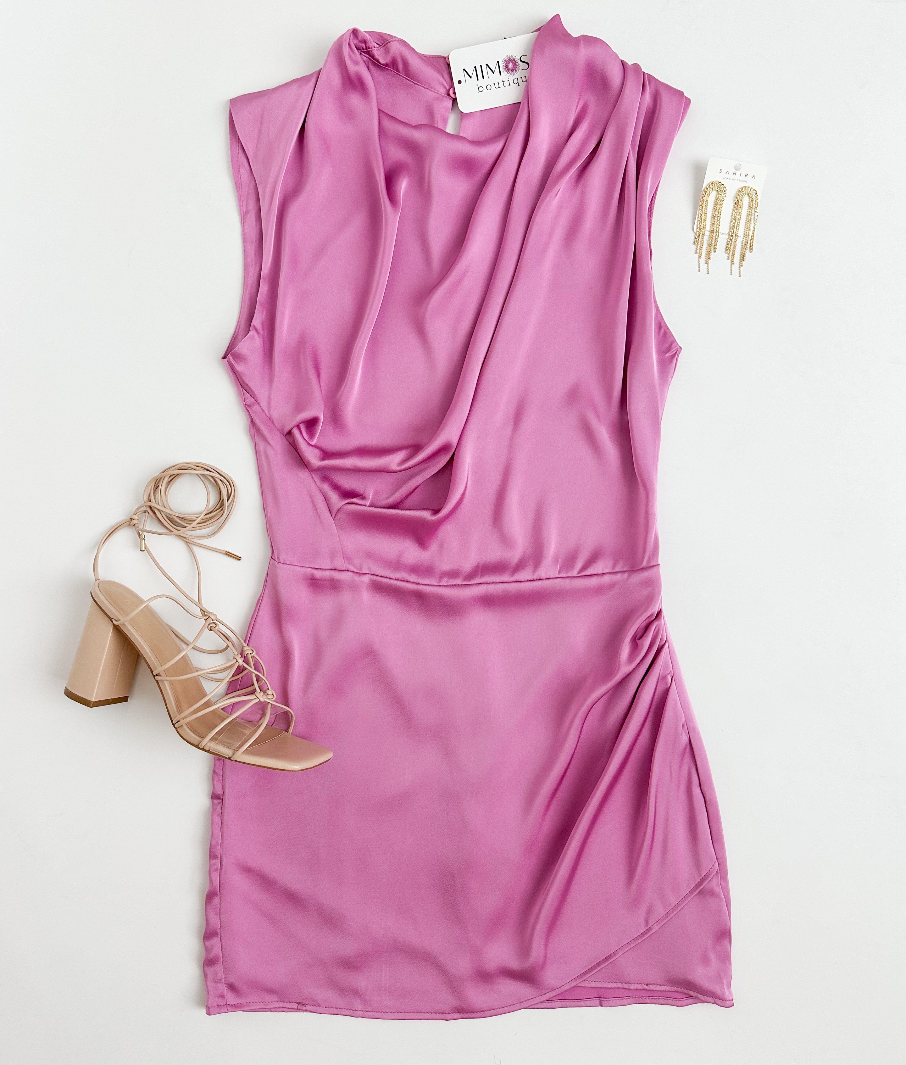 Never Better Draped Satin Cocktail sold by Mimosa