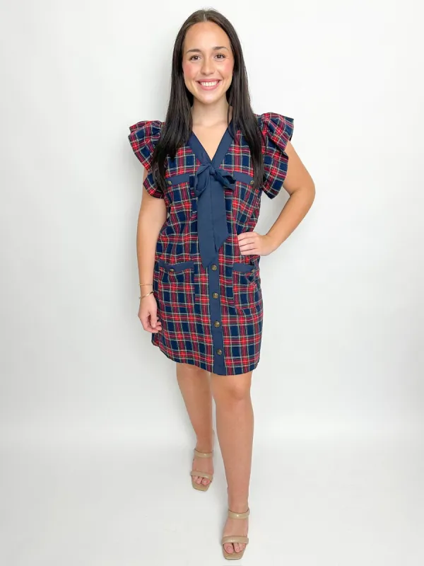 Manchester Tartan Mini Dress sold by Mimosa