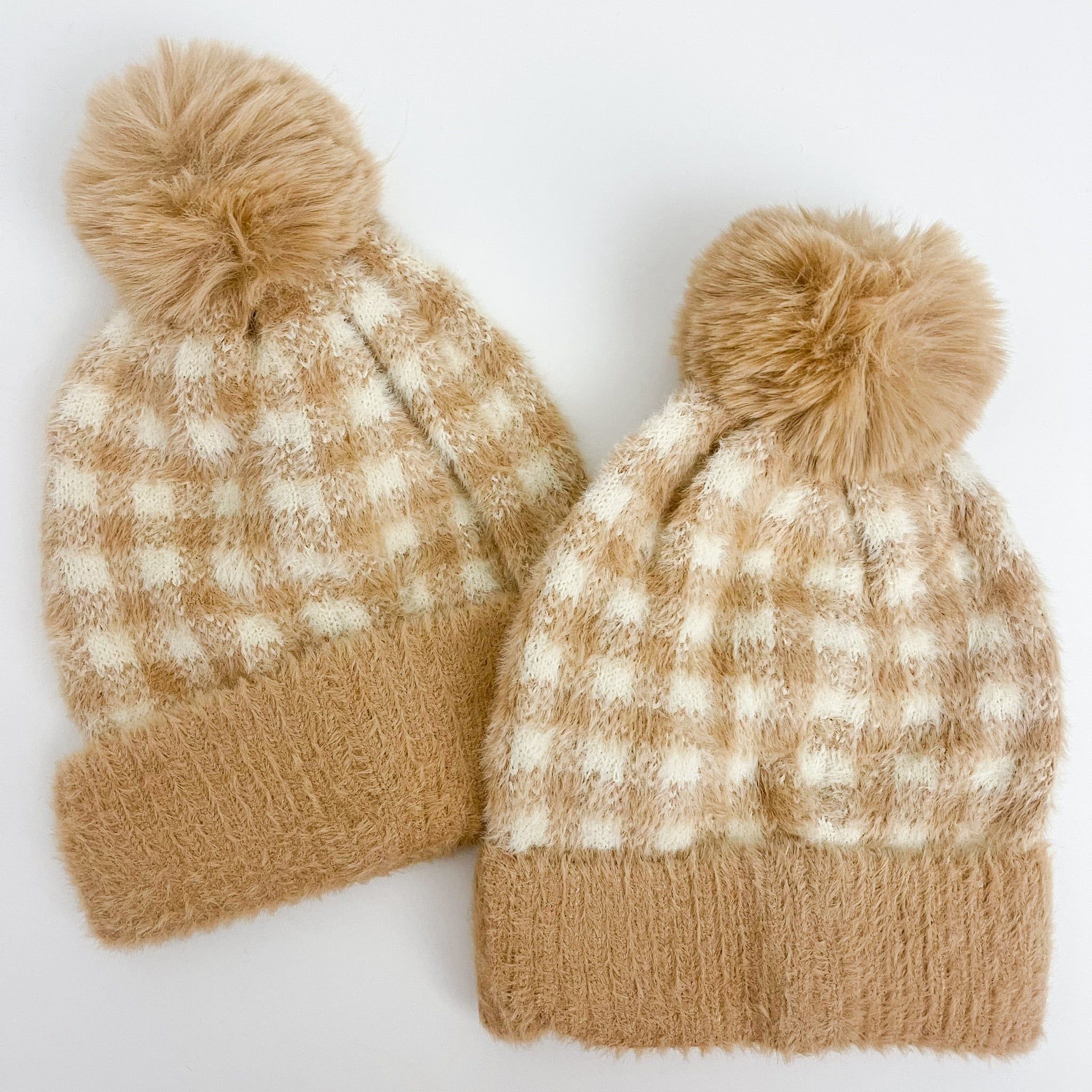 Fuzzy Plaid Beanie sold by Mimosa