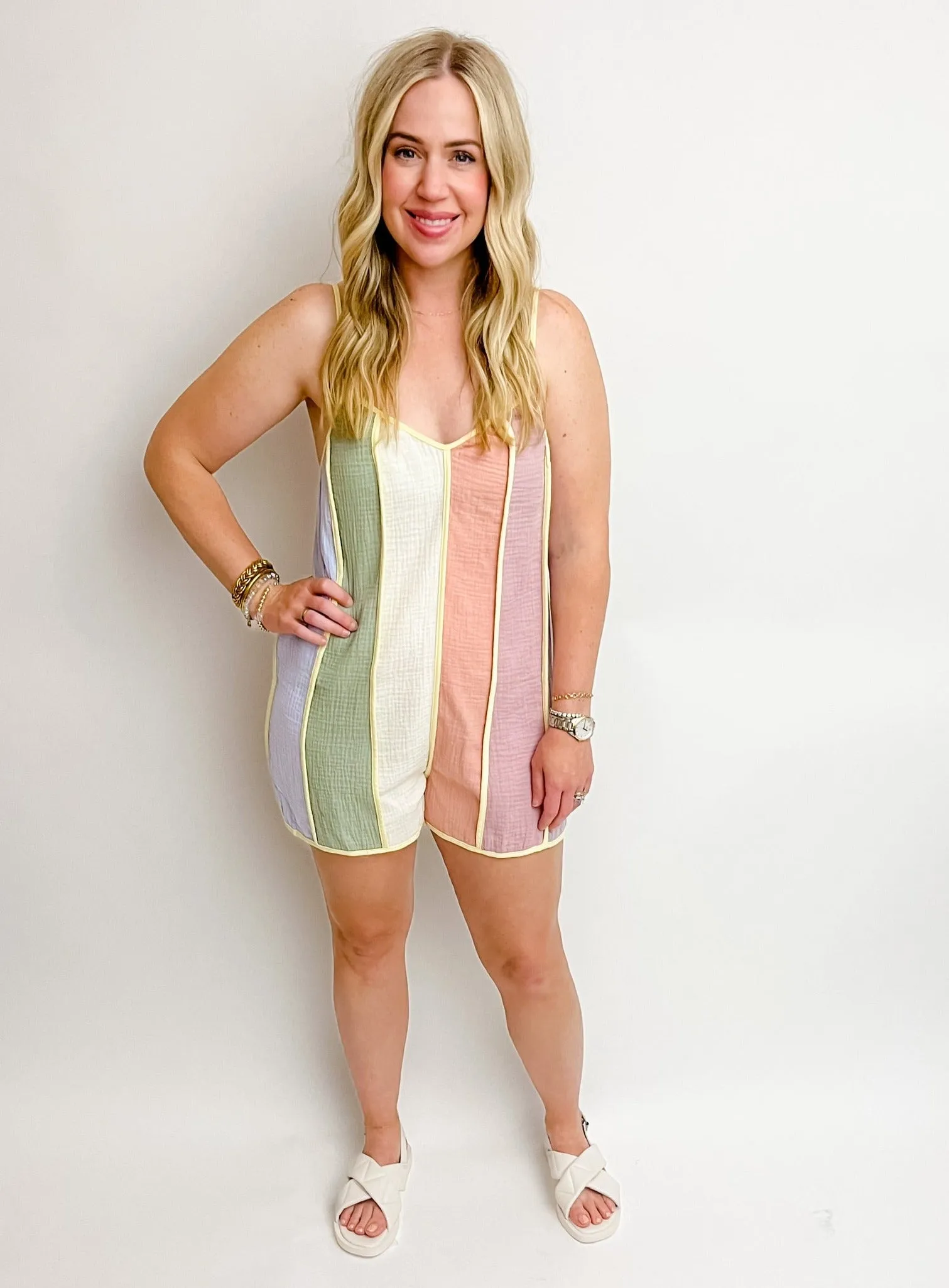 Pax Striped Playsuit sold by Mimosa