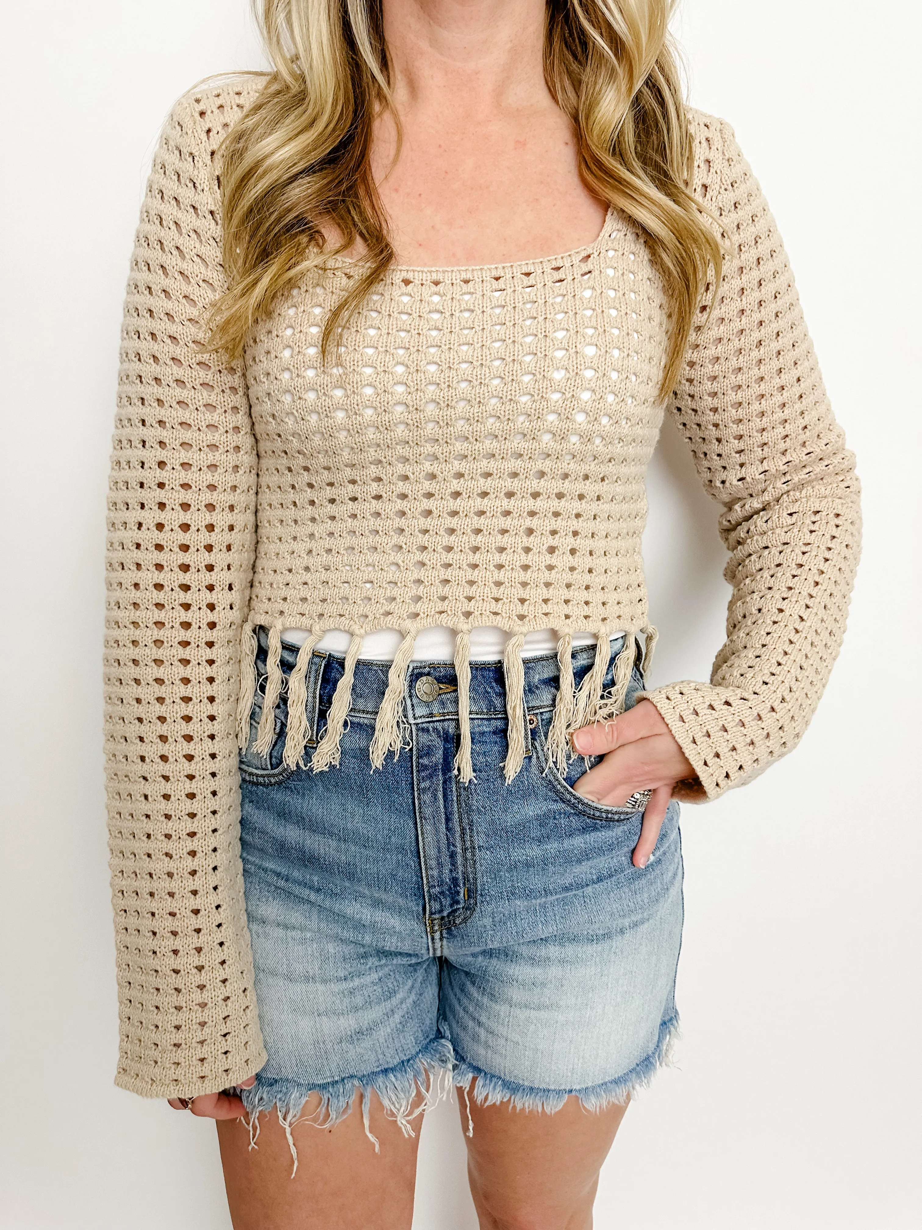Isla Fringe Hem Sweater Top sold by Mimosa product image thumbnail 2