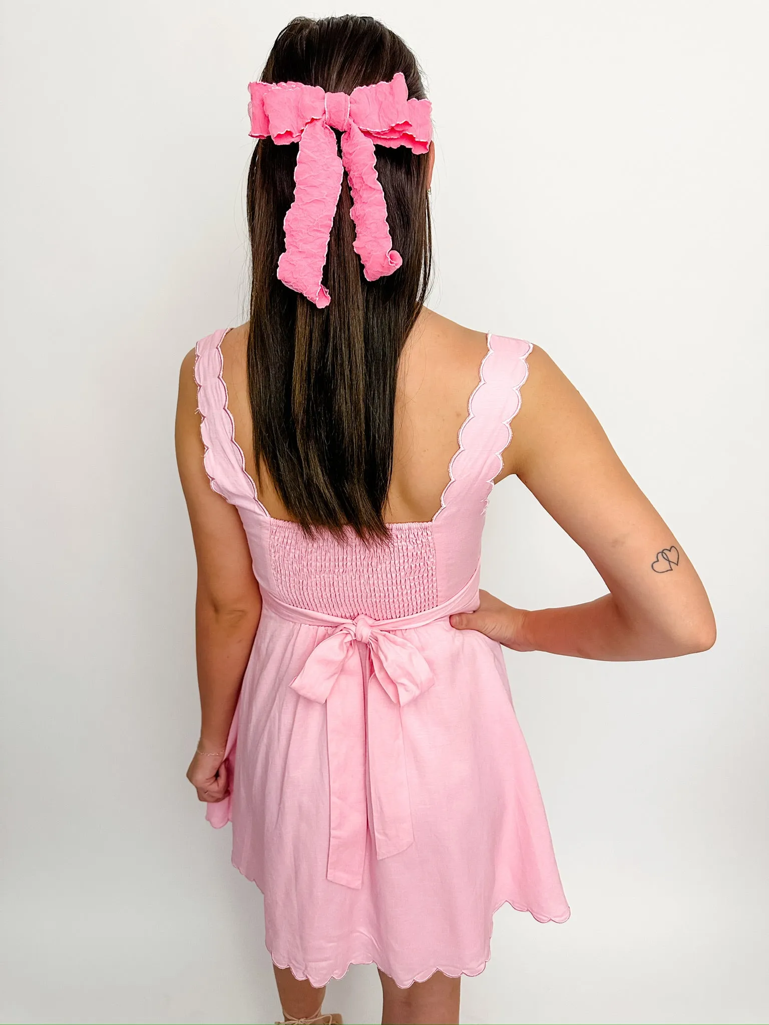 Serenity Scallop Hem Mini Dress sold by Mimosa product image thumbnail 3