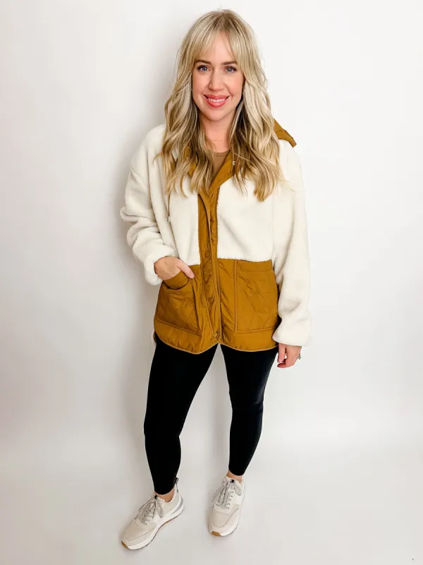 Tribeca Mixed Sherpa Jacket sold by Mimosa