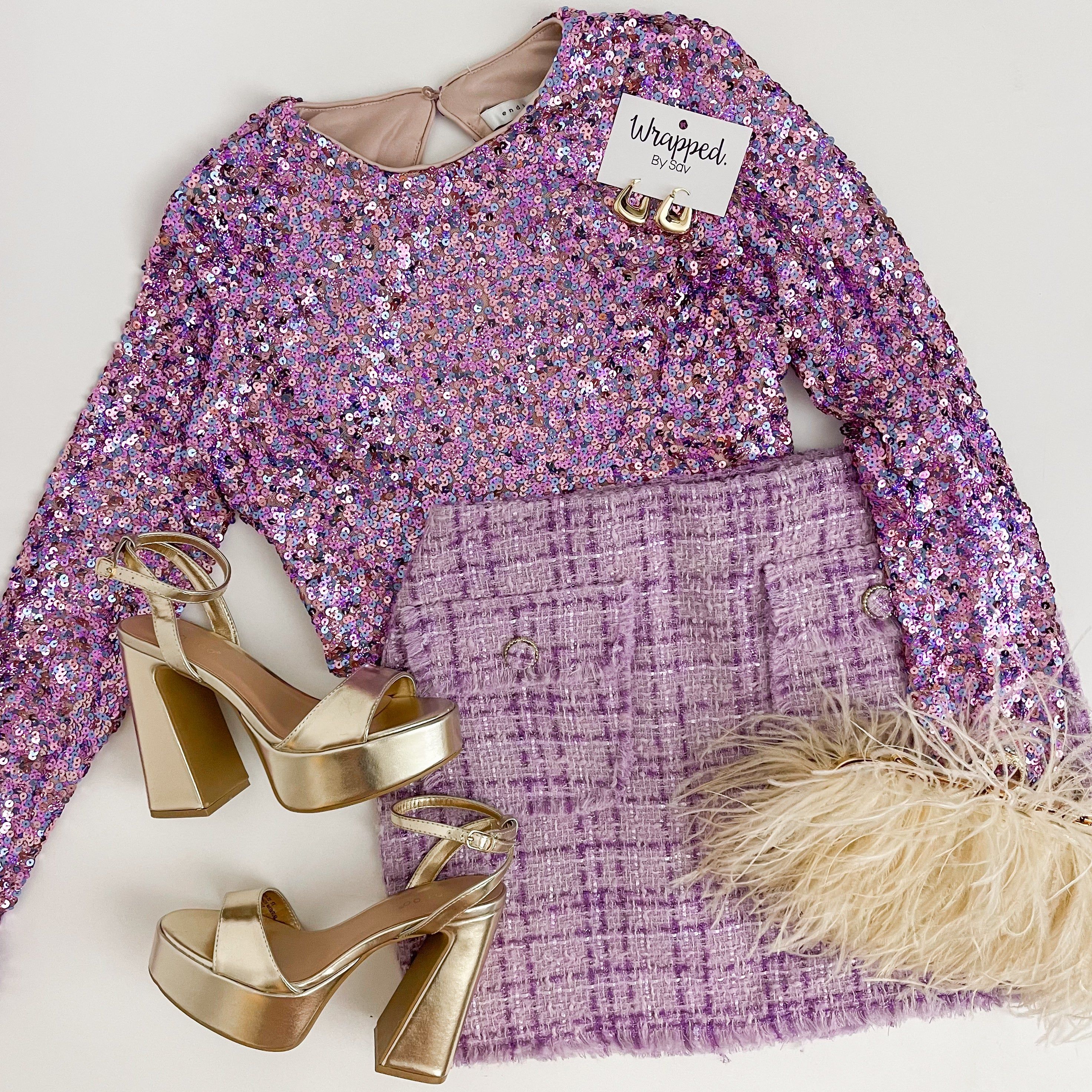 Open Up Sequin Cropped Top sold by Mimosa product image thumbnail 5