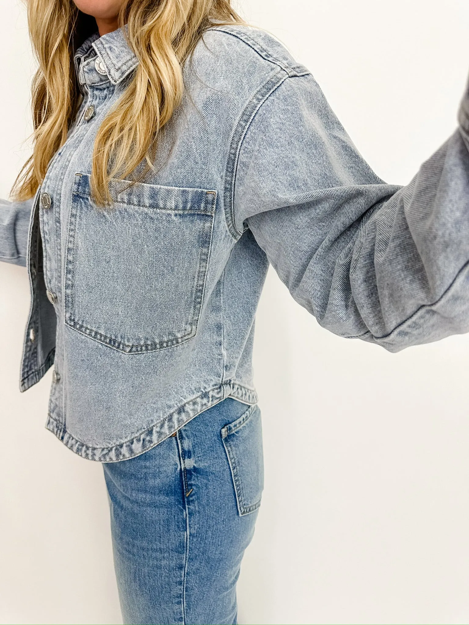ZS Cropped Denim Jacket sold by Mimosa product image thumbnail 3