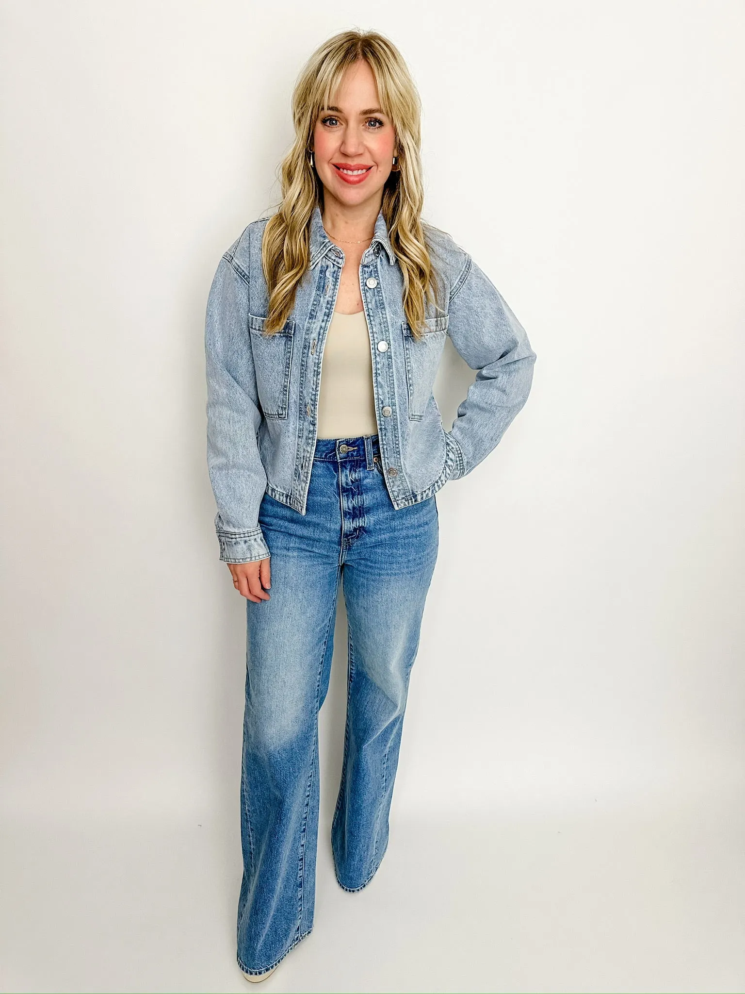 ZS Cropped Denim Jacket sold by Mimosa