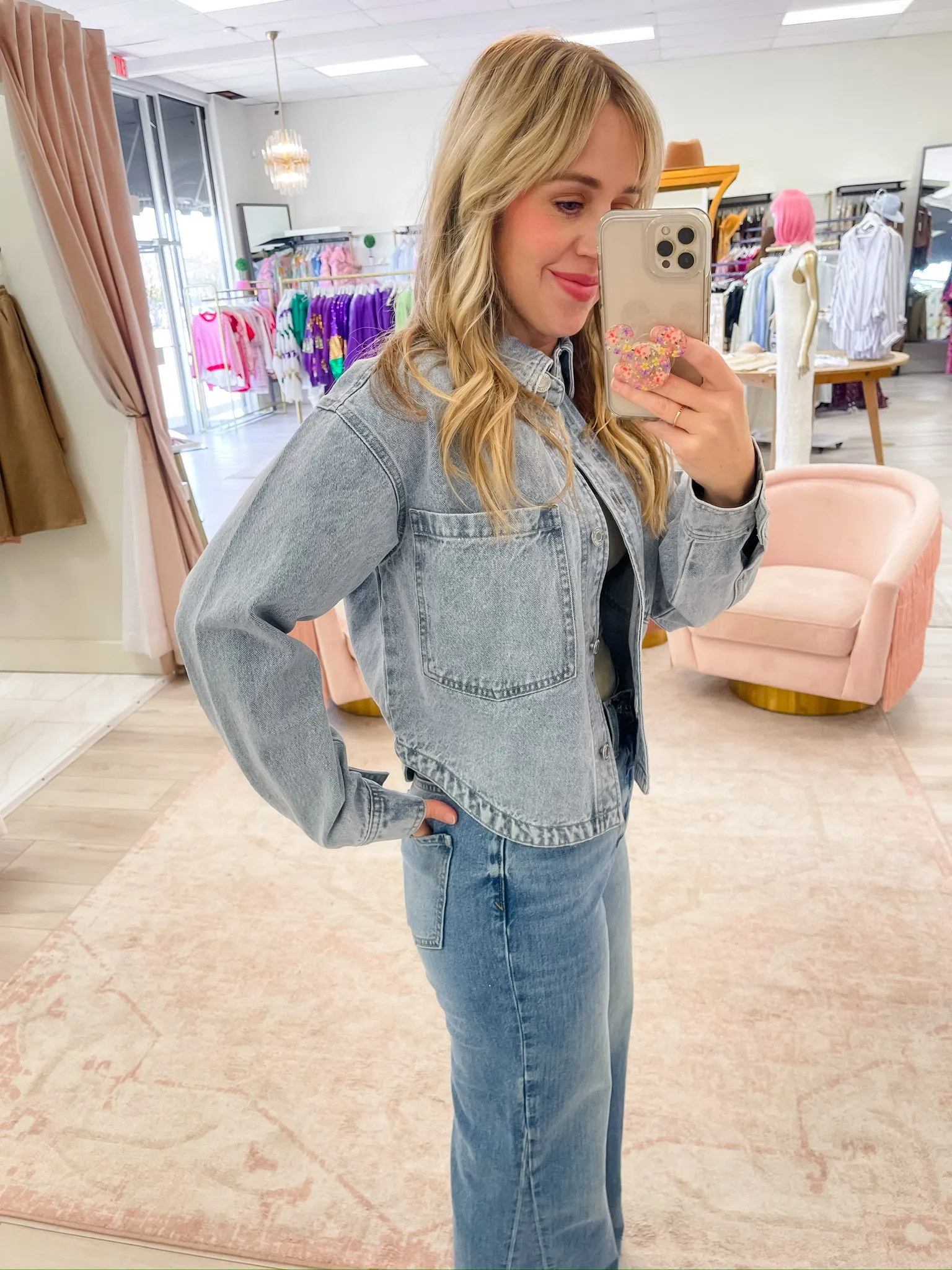 ZS Cropped Denim Jacket sold by Mimosa product image thumbnail 5