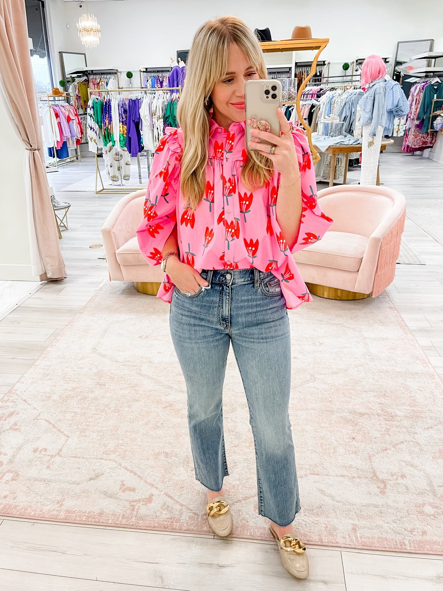 Mod Poppy Ruffle Blouse sold by Mimosa product image thumbnail 3