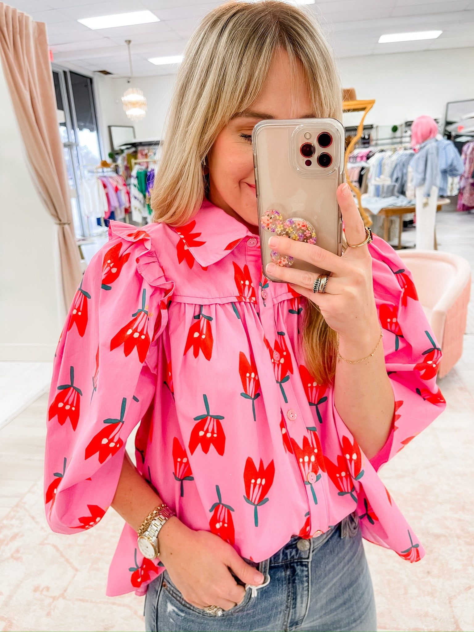 Mod Poppy Ruffle Blouse sold by Mimosa product image thumbnail 5