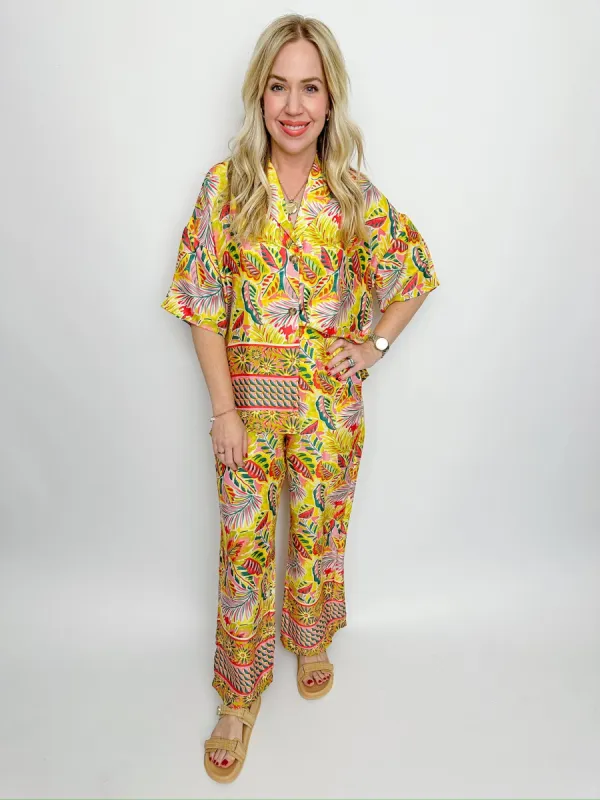 Tropical Satin Button Up sold by Mimosa