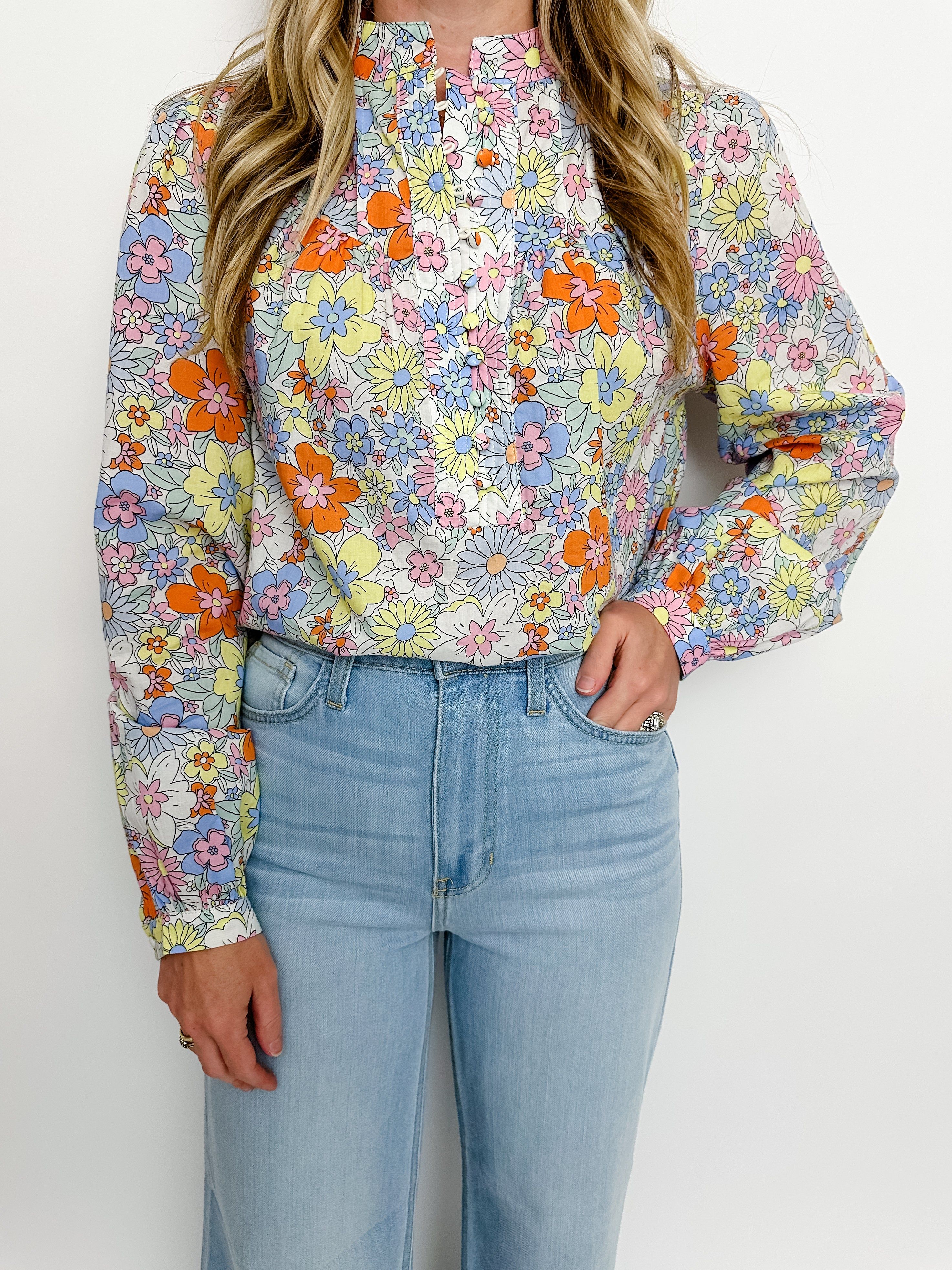 Reno Floral Pintuck Blouse sold by Mimosa product image thumbnail 3