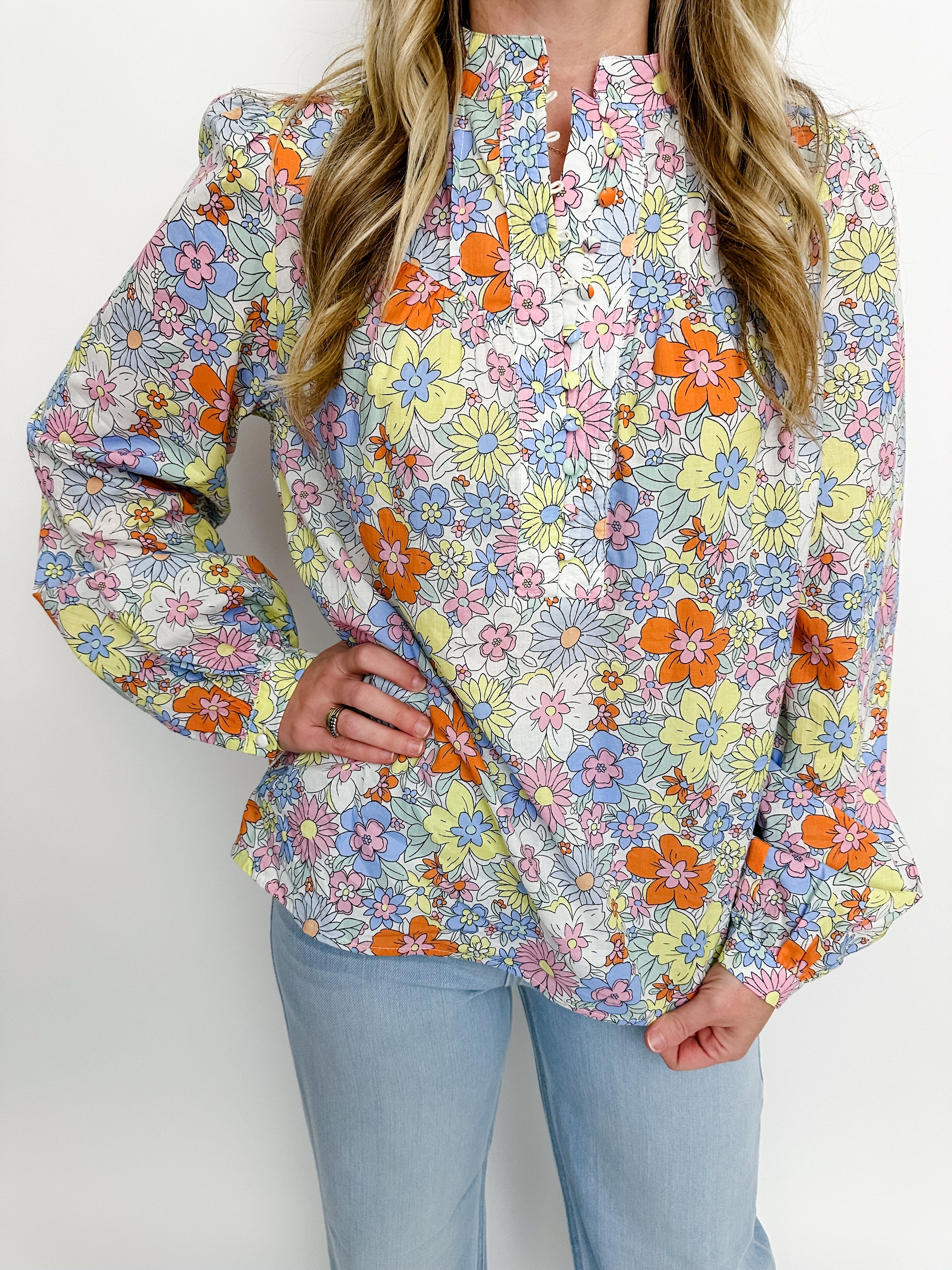 Reno Floral Pintuck Blouse sold by Mimosa product image thumbnail 2