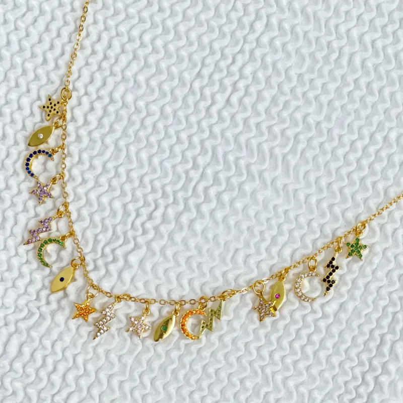 Bolter Multi Charm Necklace sold by Mimosa