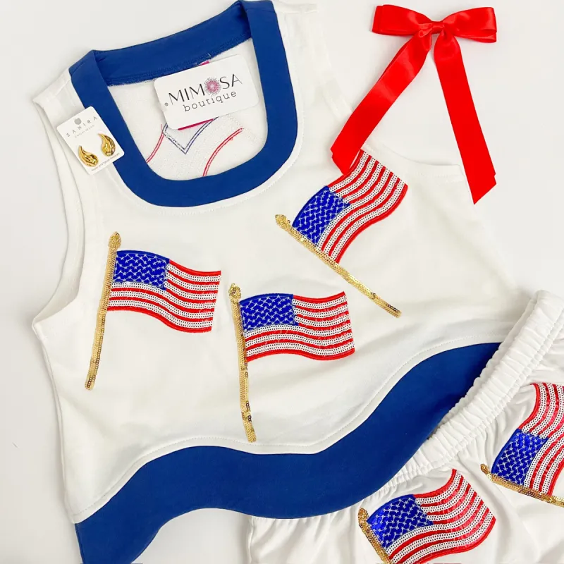 Wavy American Flag Tank sold by Mimosa