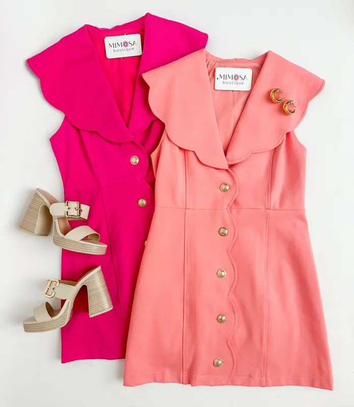 Valerie Scallop Mini Dress sold by Mimosa