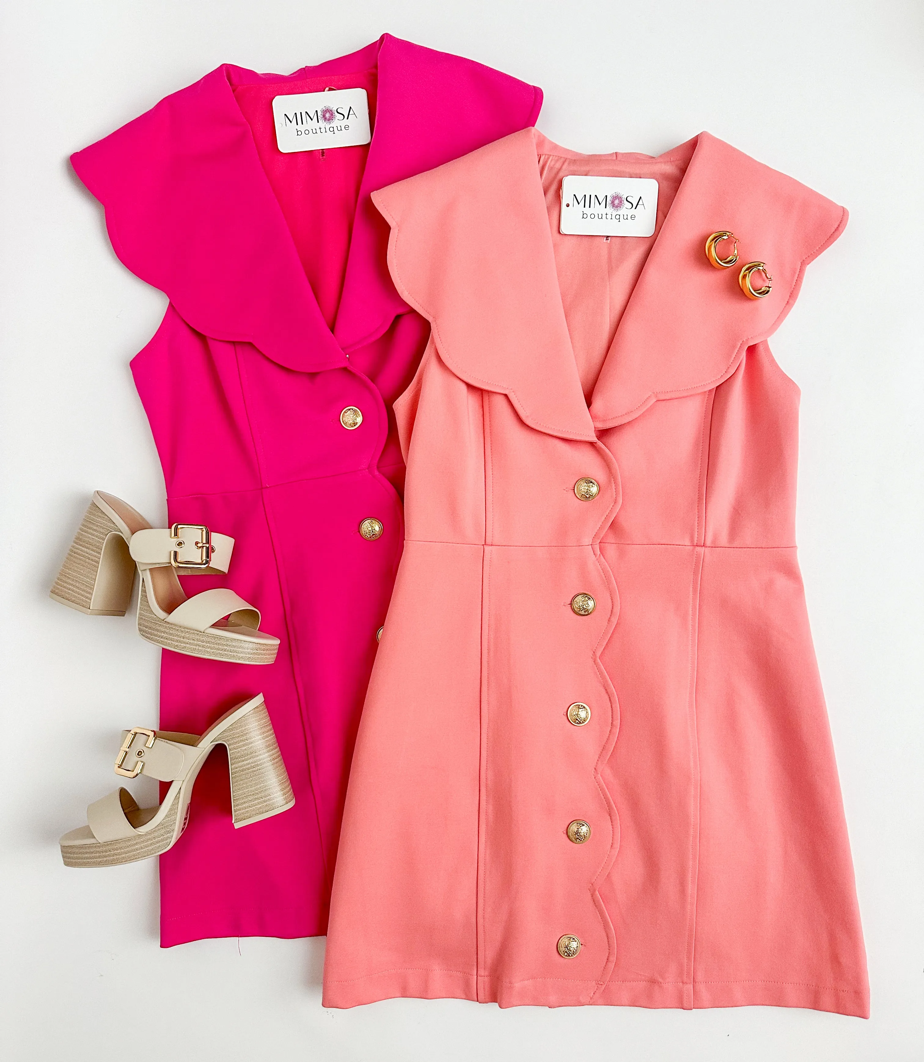 Valerie Scallop Mini Dress sold by Mimosa