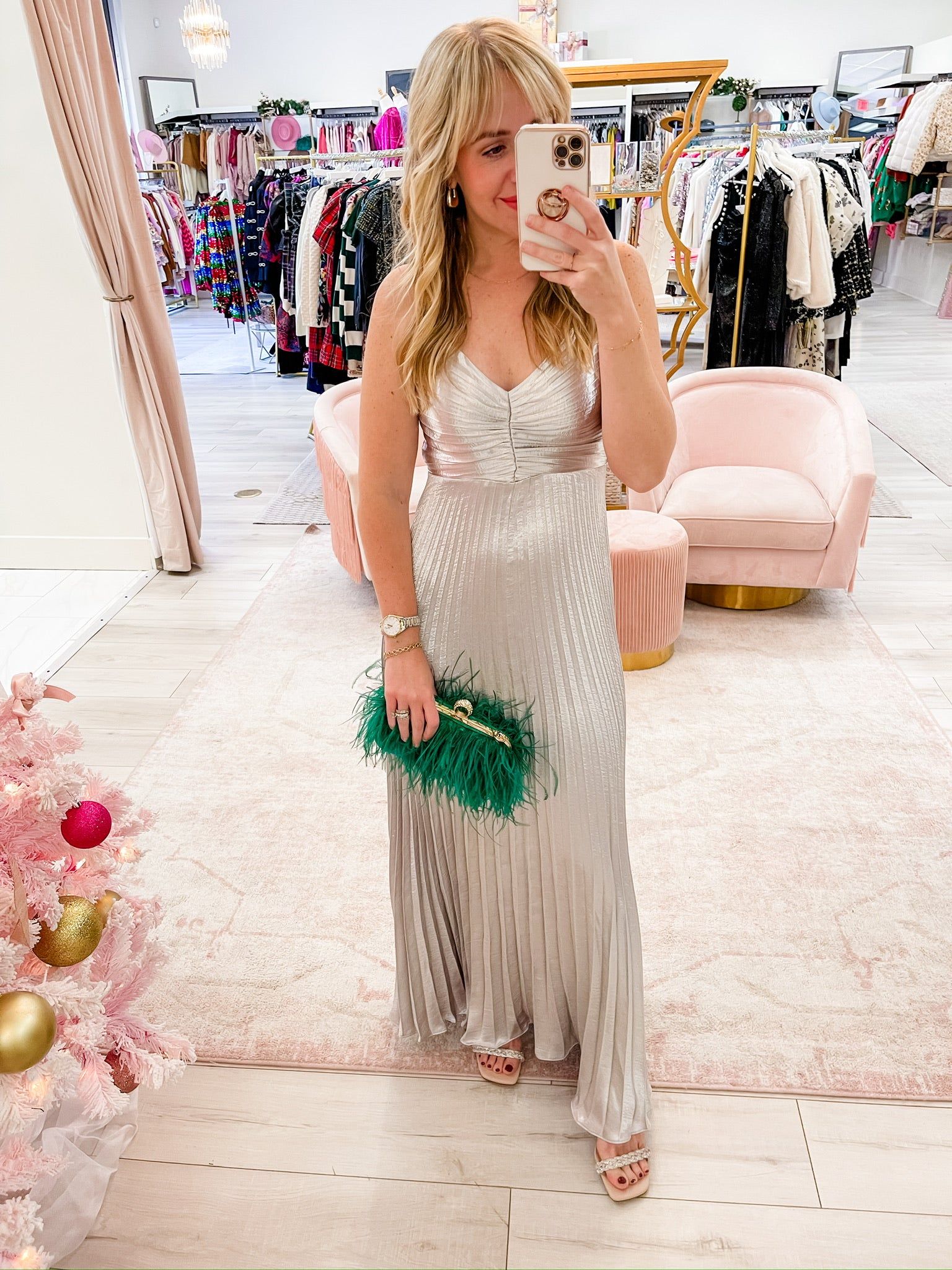 Rose Pleated Midi Dress sold by Mimosa product image thumbnail 3