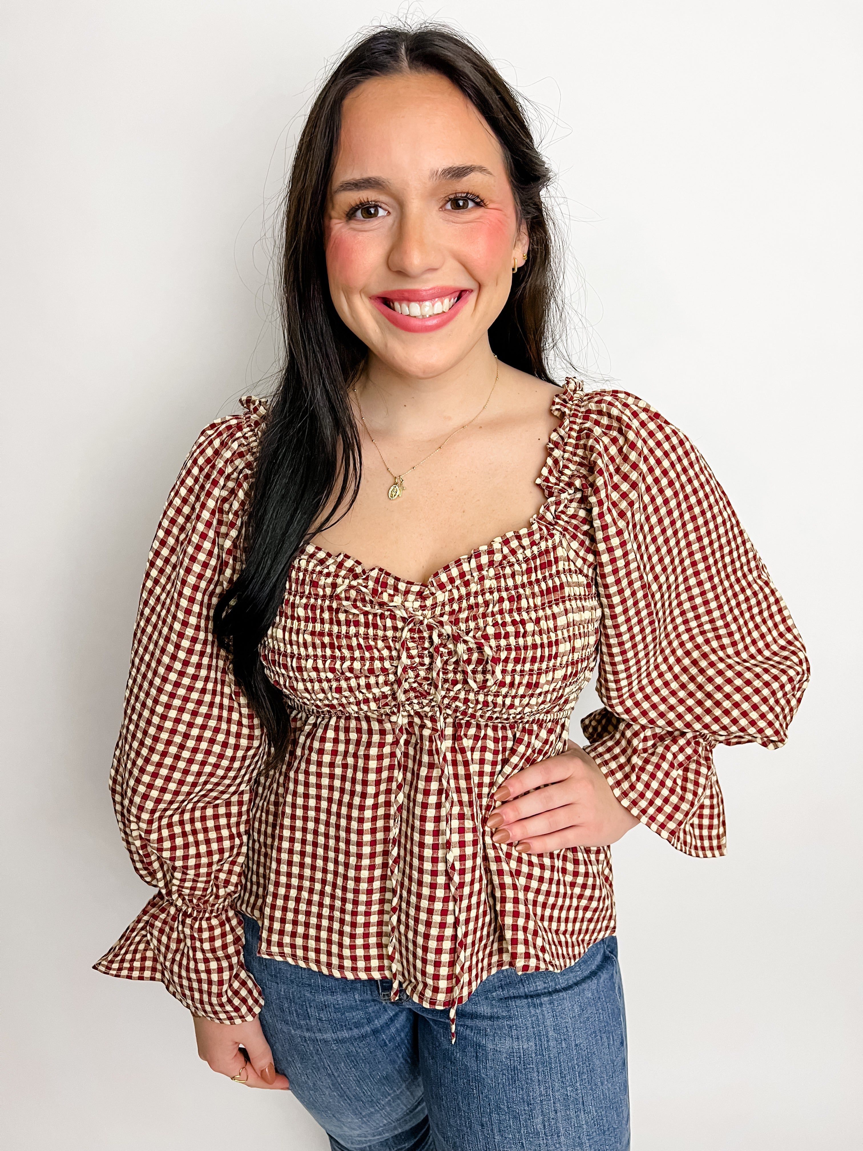 Hattie Gingham Blouse sold by Mimosa product image thumbnail 2