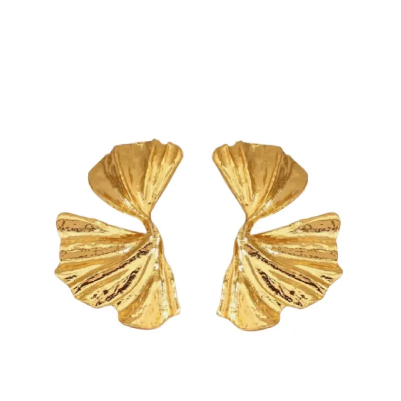 AC Golden Fan Earring sold by Mimosa