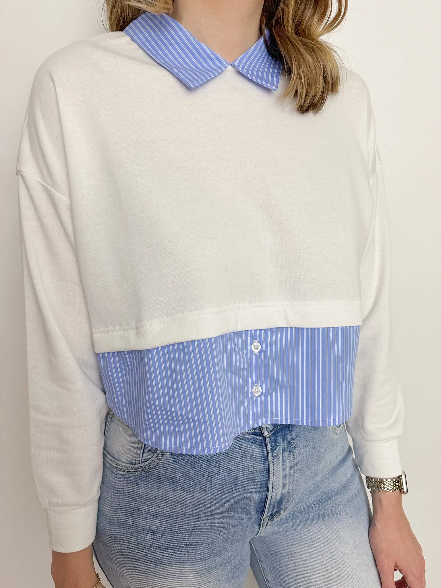 Kendall Mixed Oxford Pullover sold by Mimosa product image thumbnail 4
