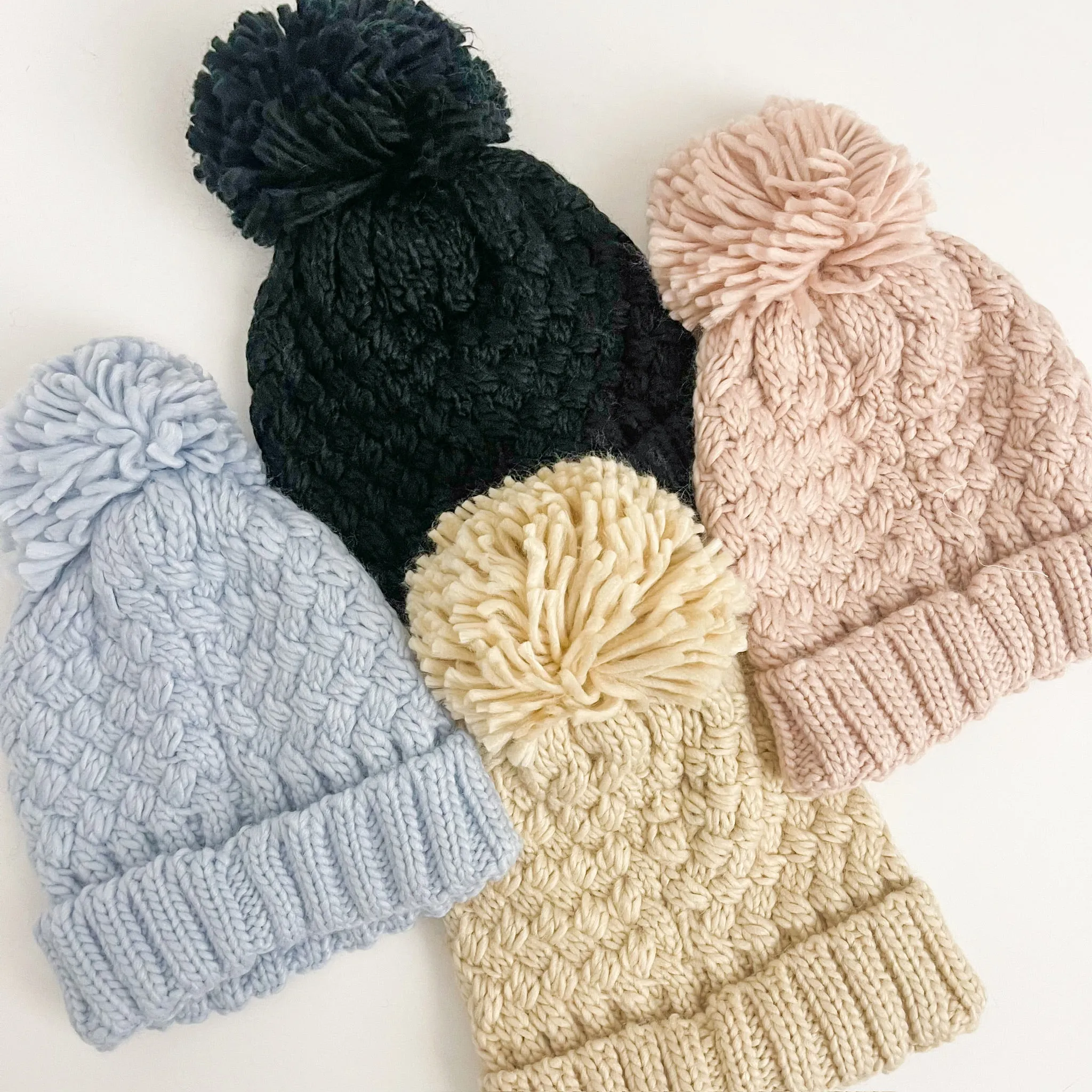 Crochet Knit Pom Beanie sold by Mimosa