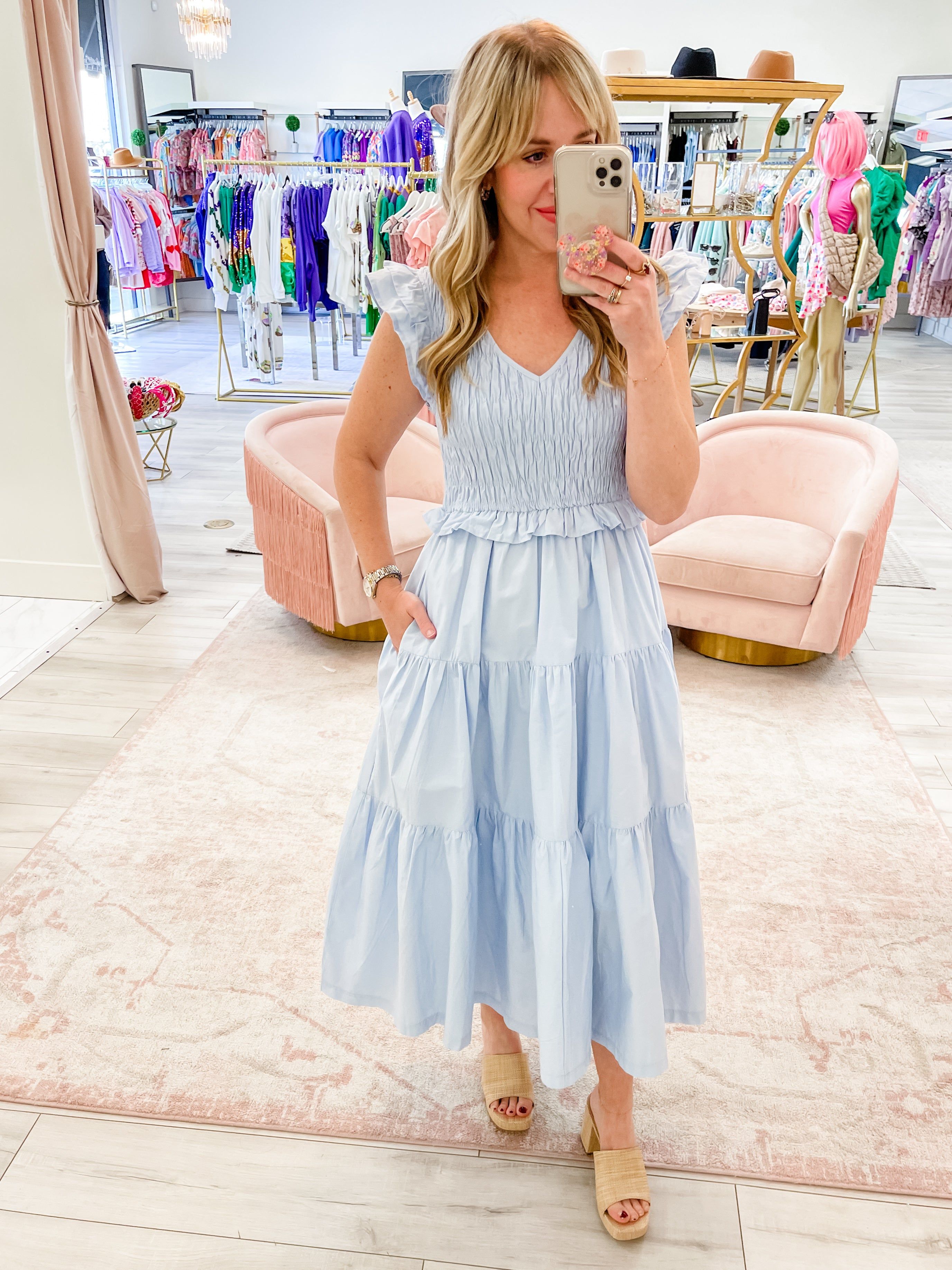 Cassie Smock Top Midi Dress sold by Mimosa product image thumbnail 3