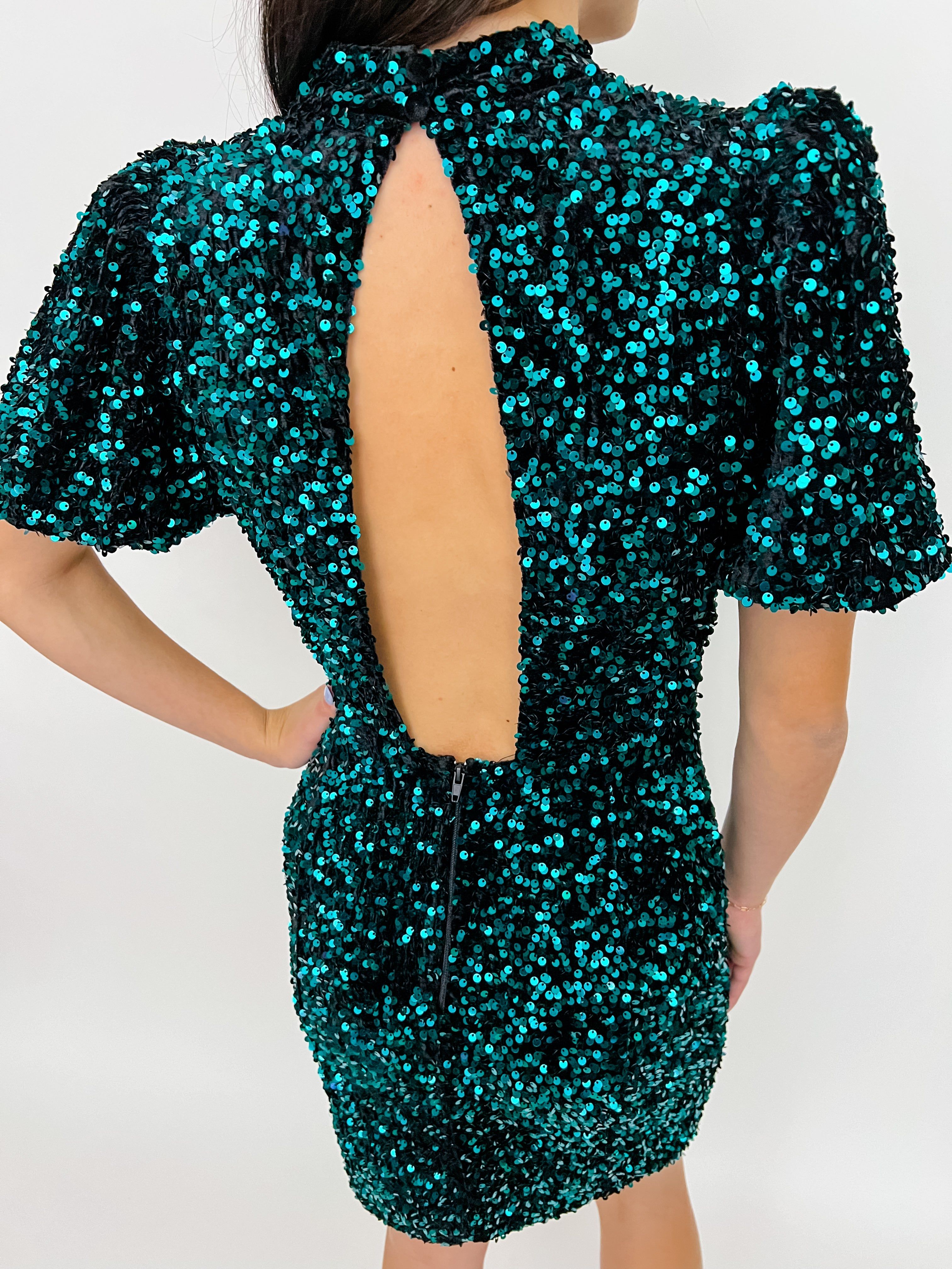 Sequin Open Back Cocktail Dress sold by Mimosa product image thumbnail 3