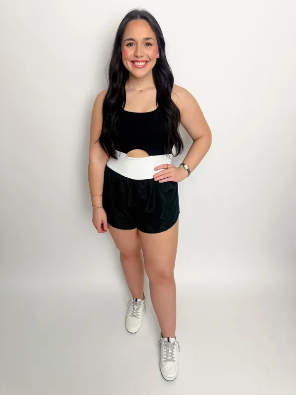 Colorblock Warm Up Runsie Romper sold by Mimosa